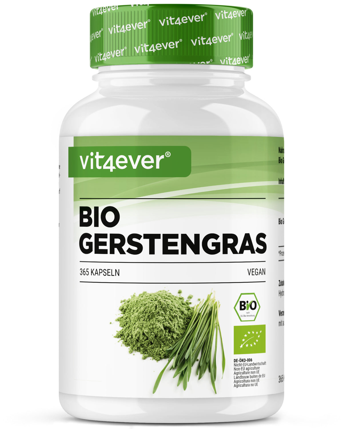 Organic Barley Grass - 365 vegan capsules