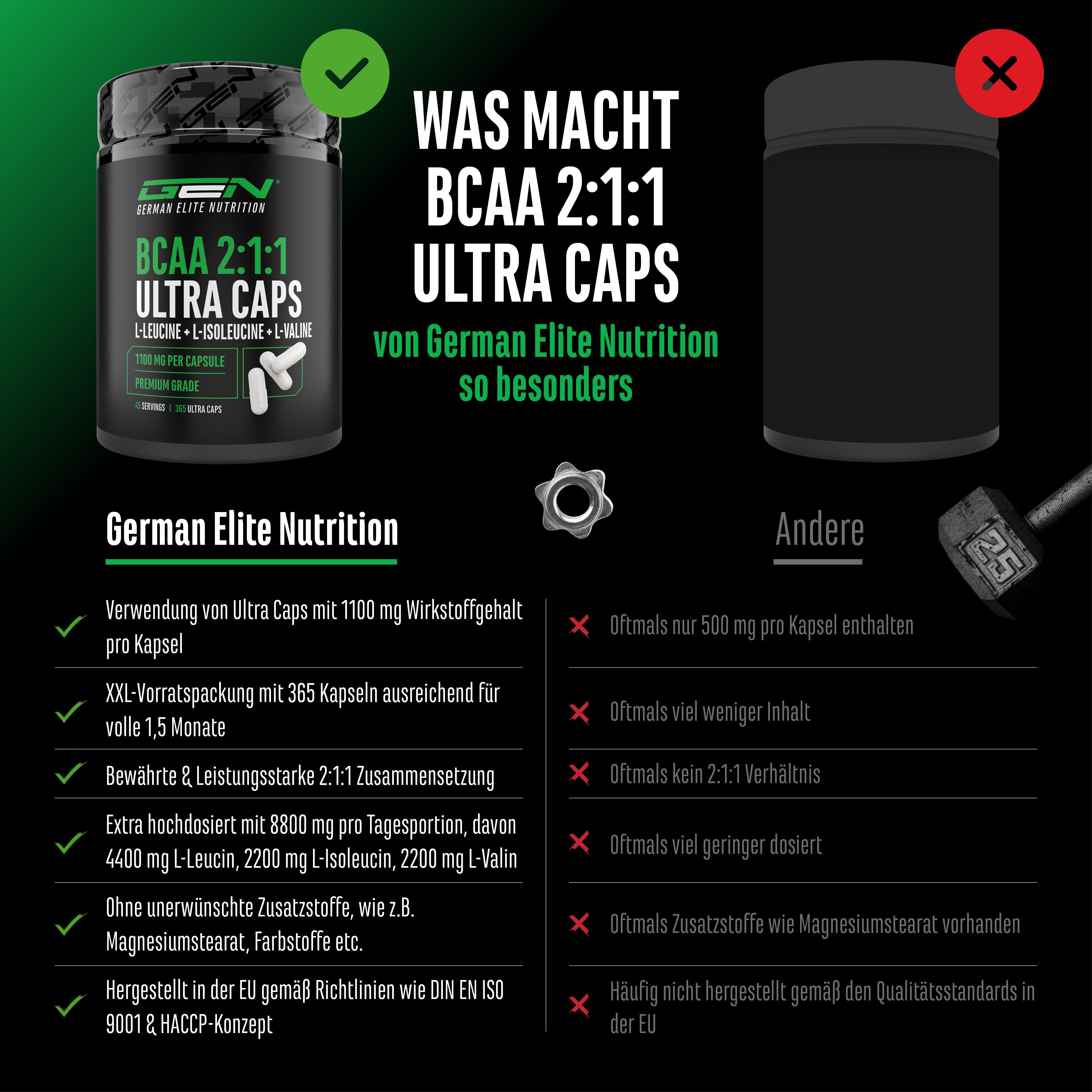BCAA 2:1:1, 365 gélules