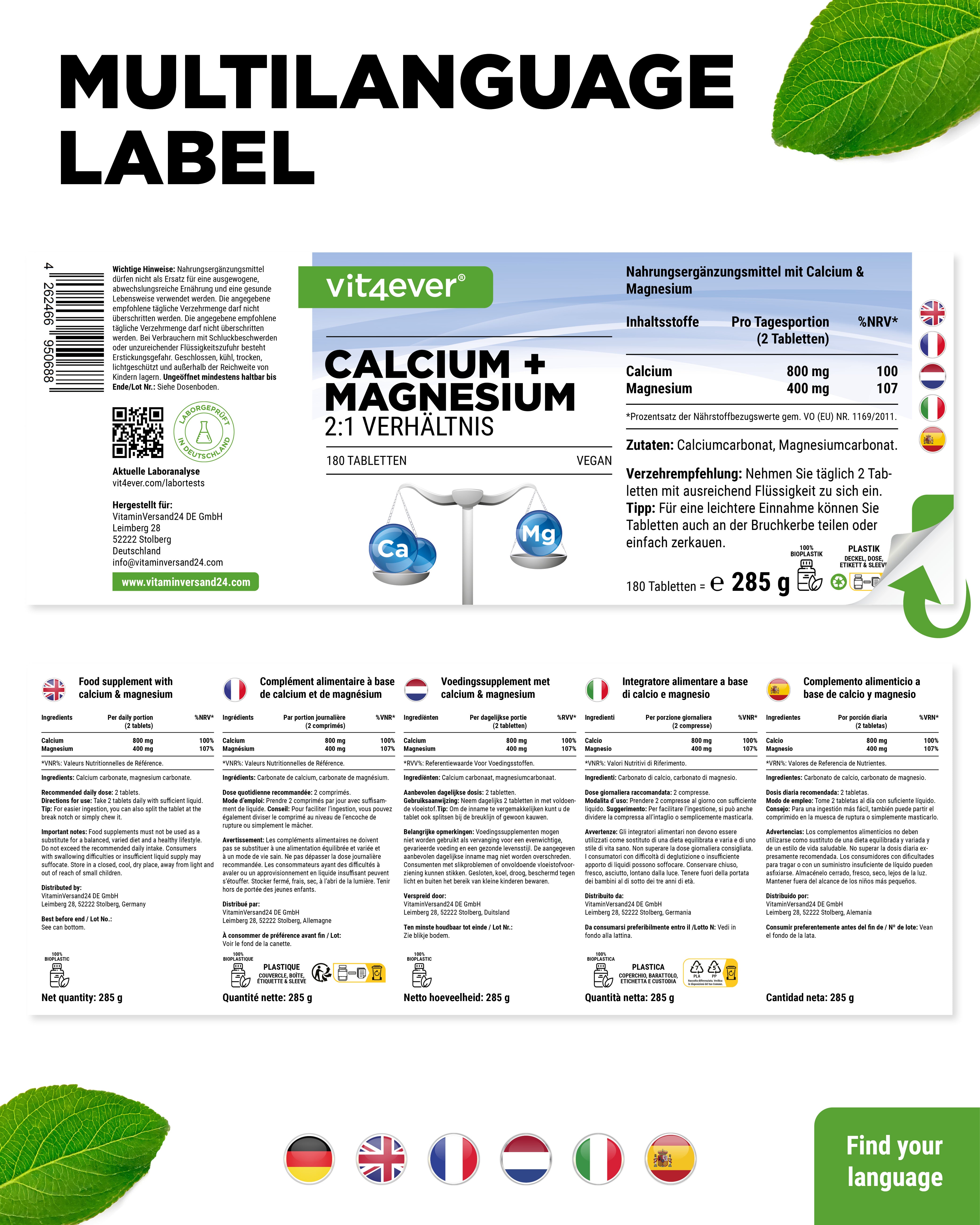 Calcio + Magnesio - rapporto 2:1