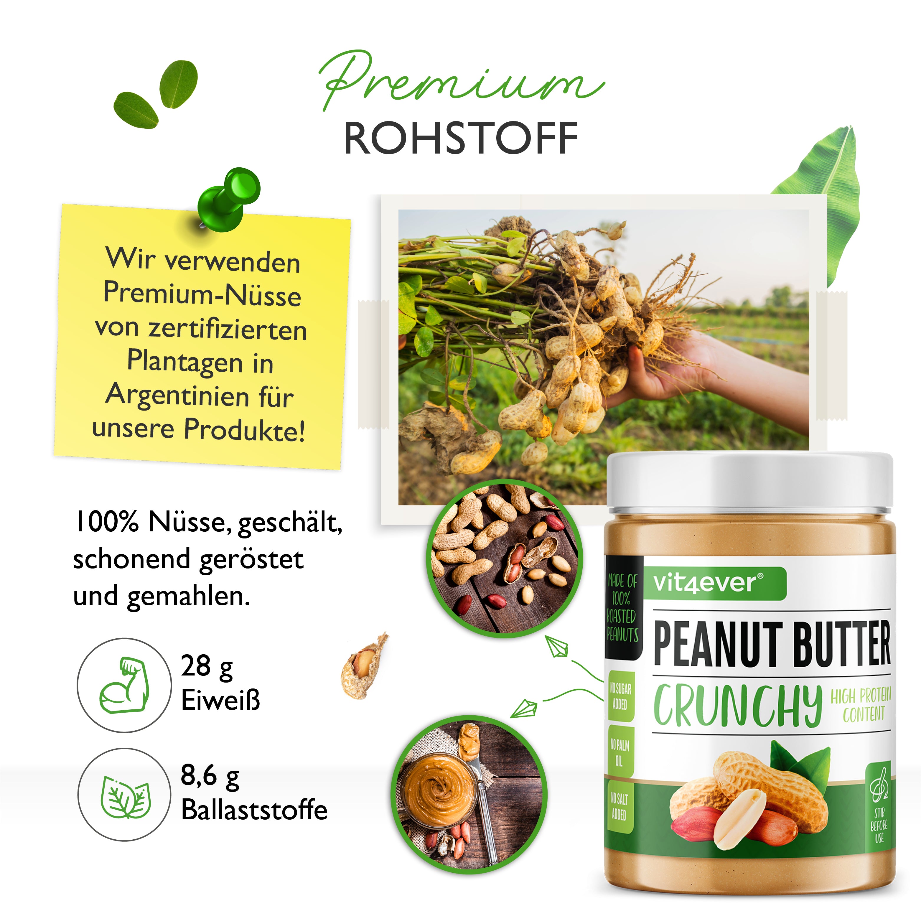 100% Mantequilla de Cacahuete (CRUJIENTE) - Peanut Butter