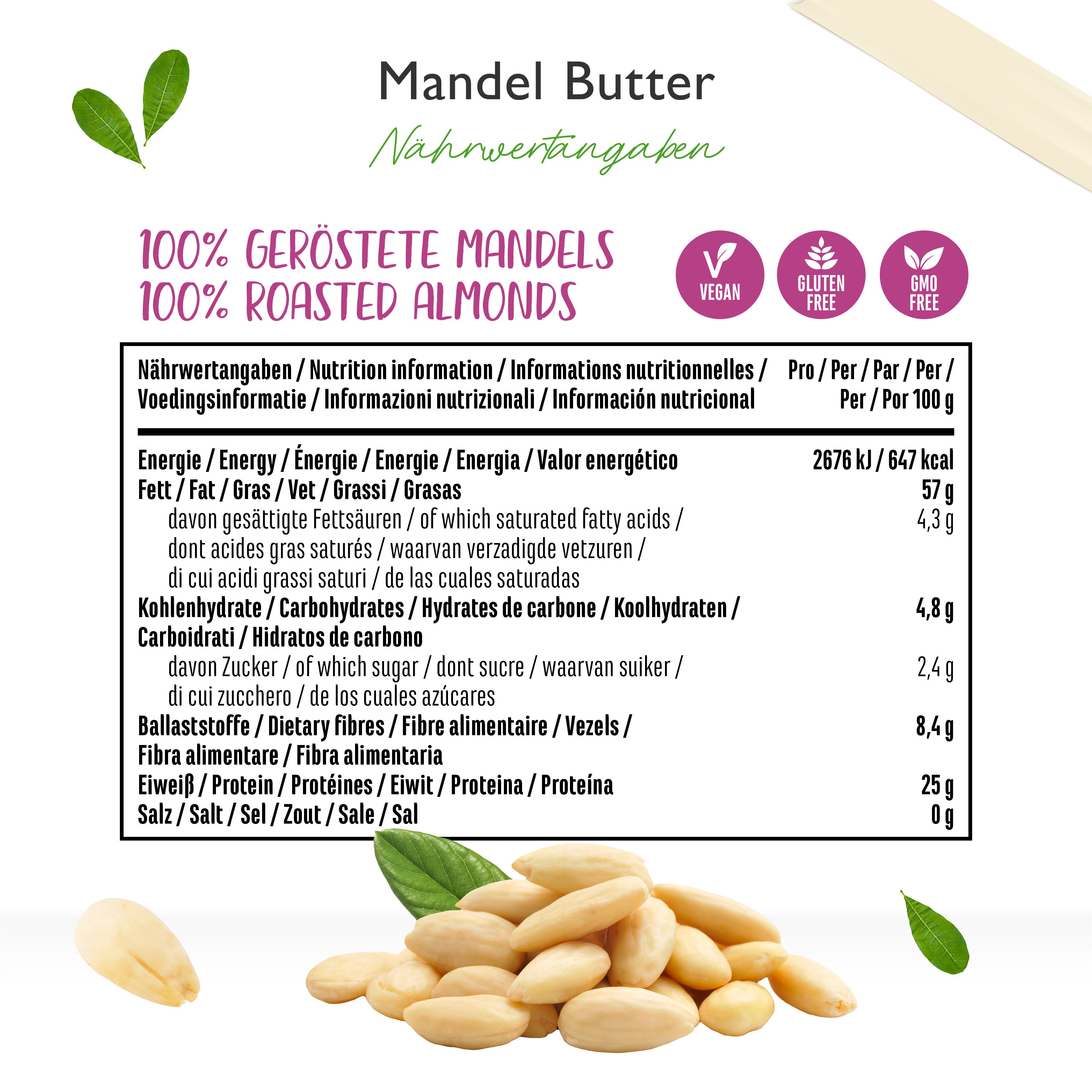 100% White Almond Butter - 1000 g