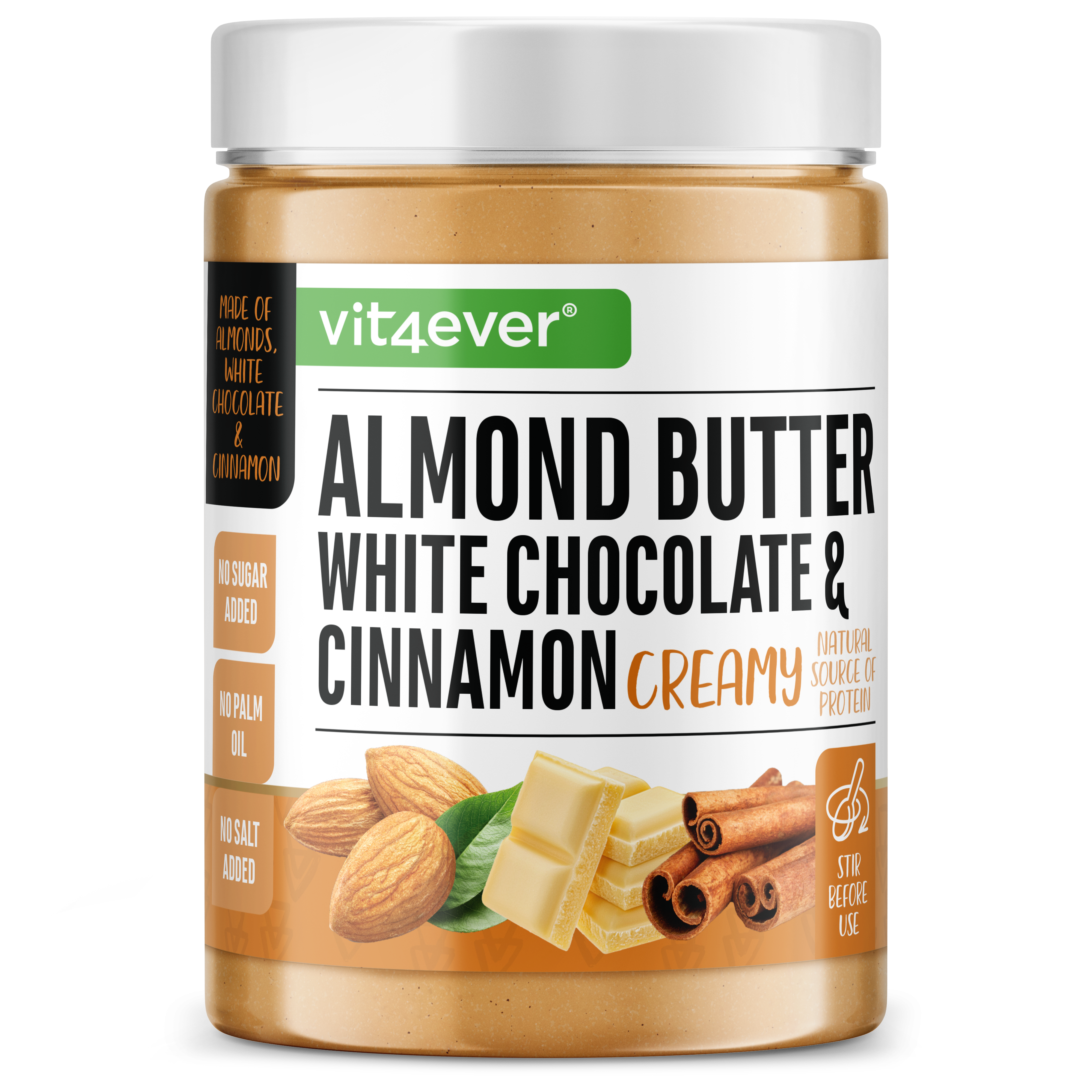 Crema de almendra - Chocolate blanco y canela 1000 g