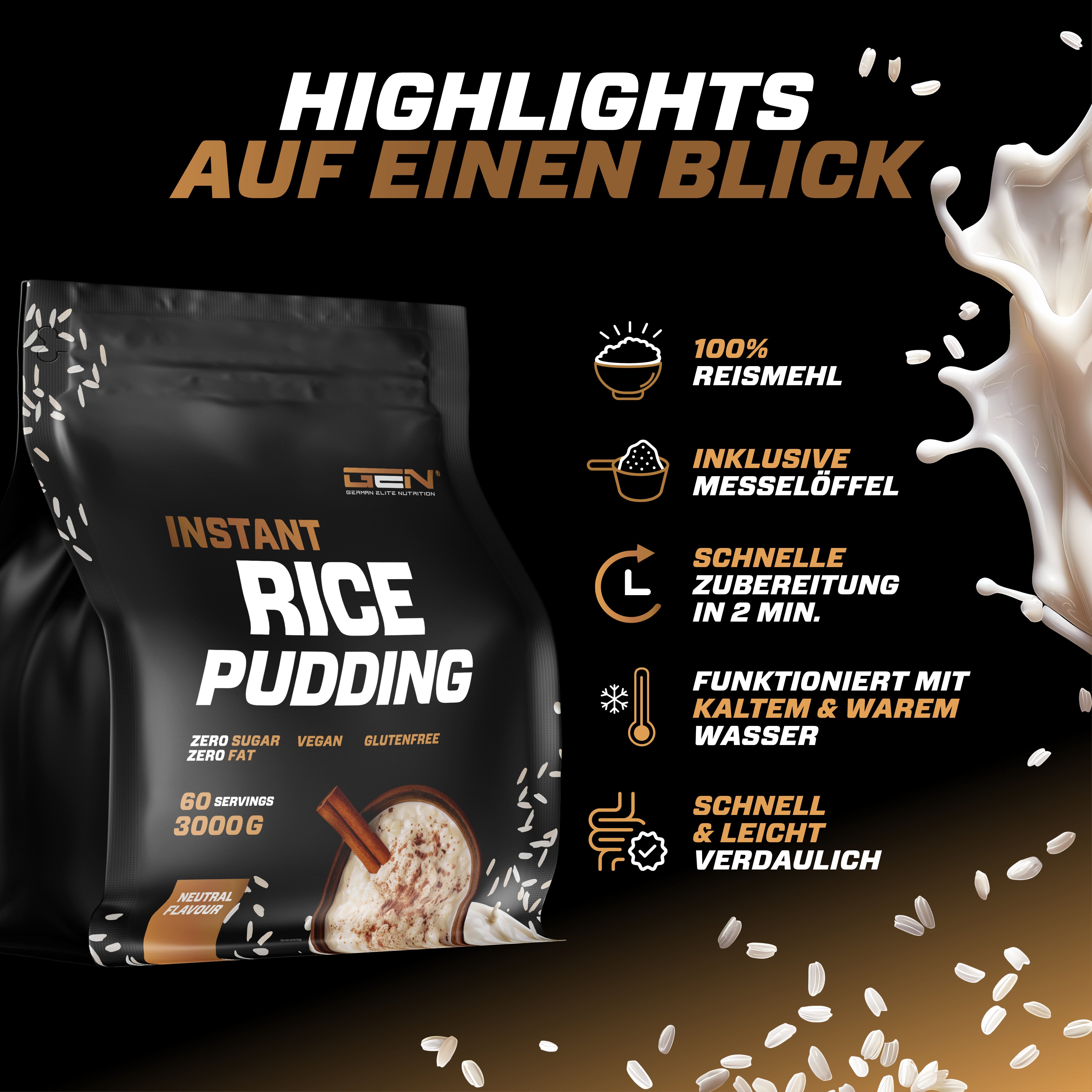 Pudin de arroz neutro 3 kg