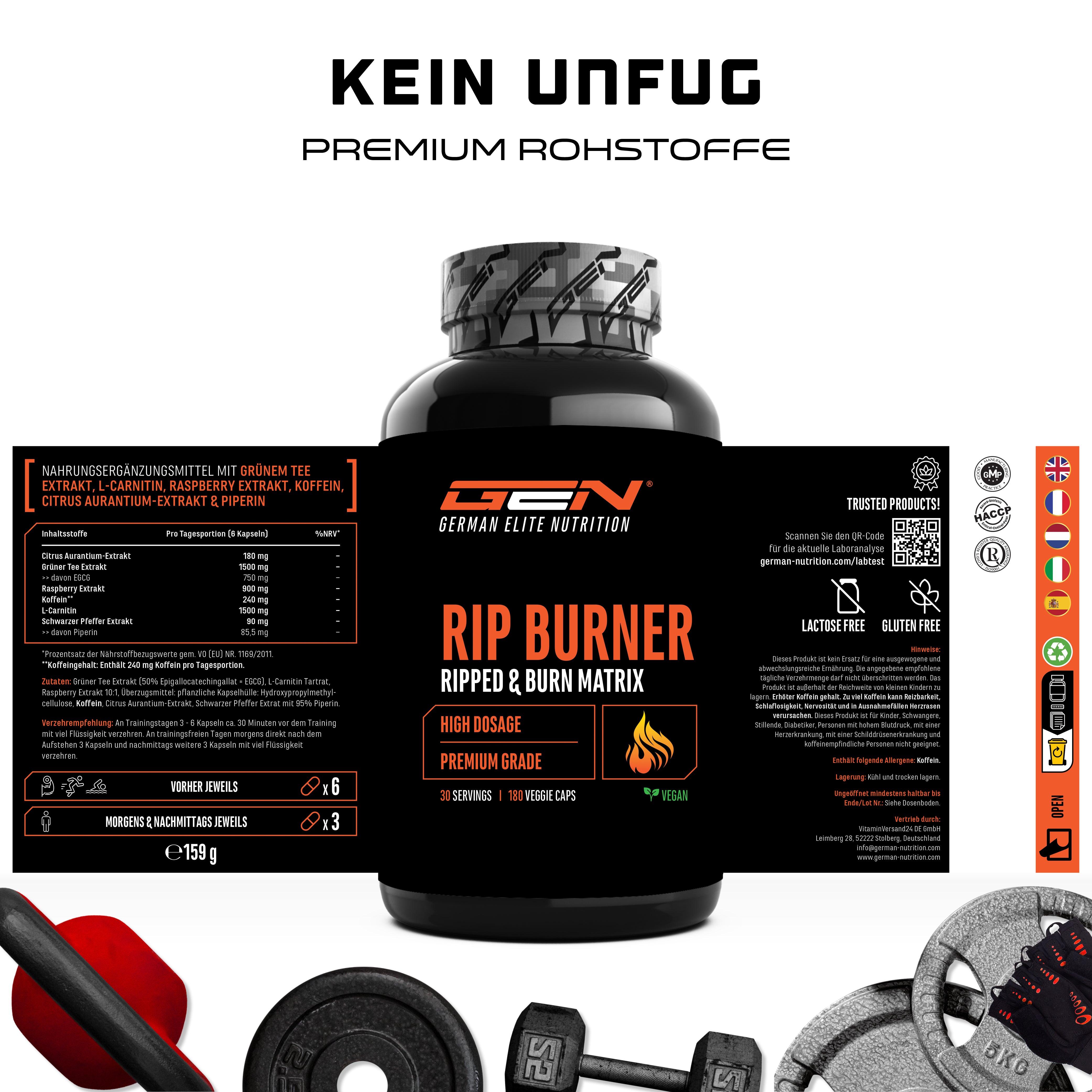 RIP Burner - 180 capsule - Fase di definizione e dieta