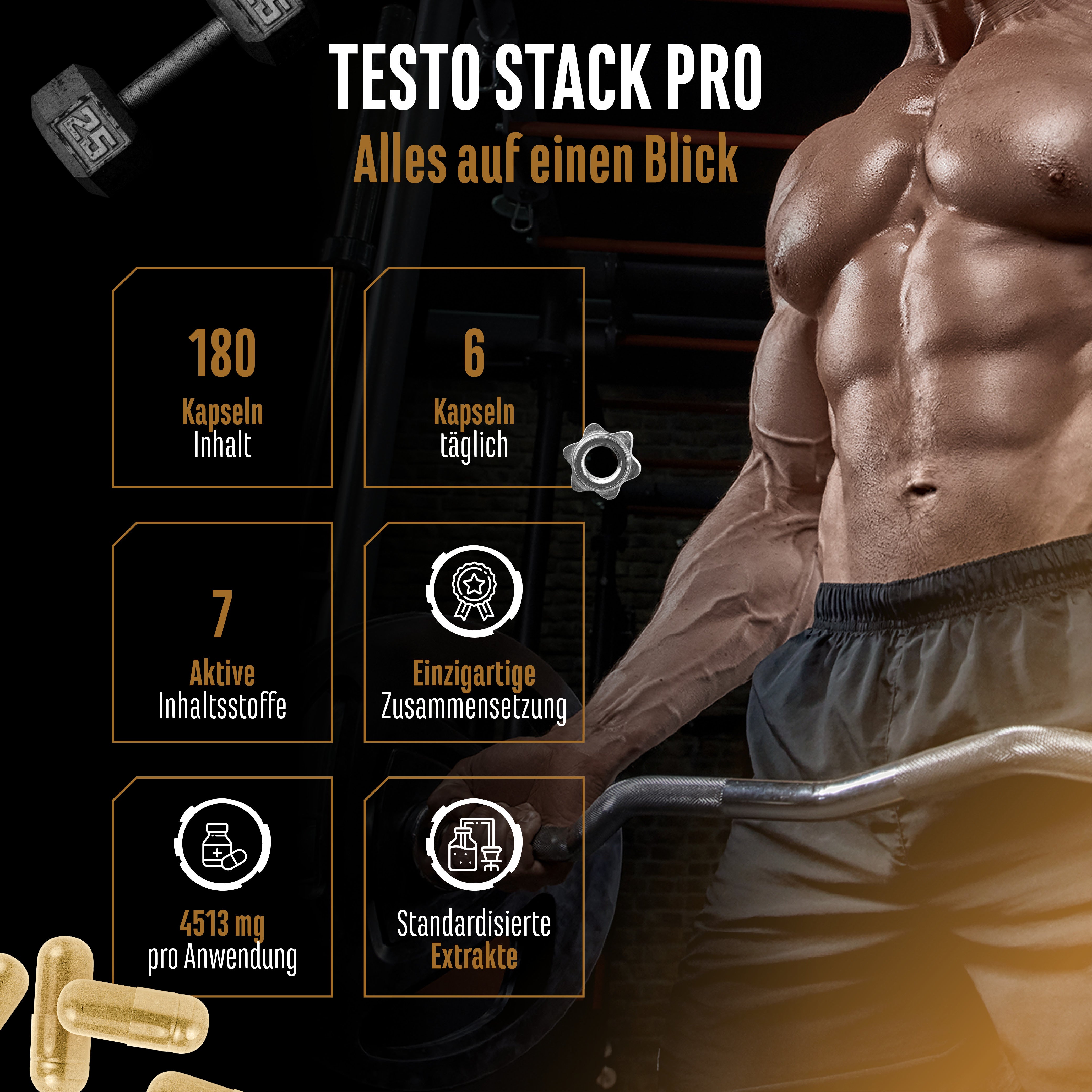 Testo Stack Pro, 180 Capsules