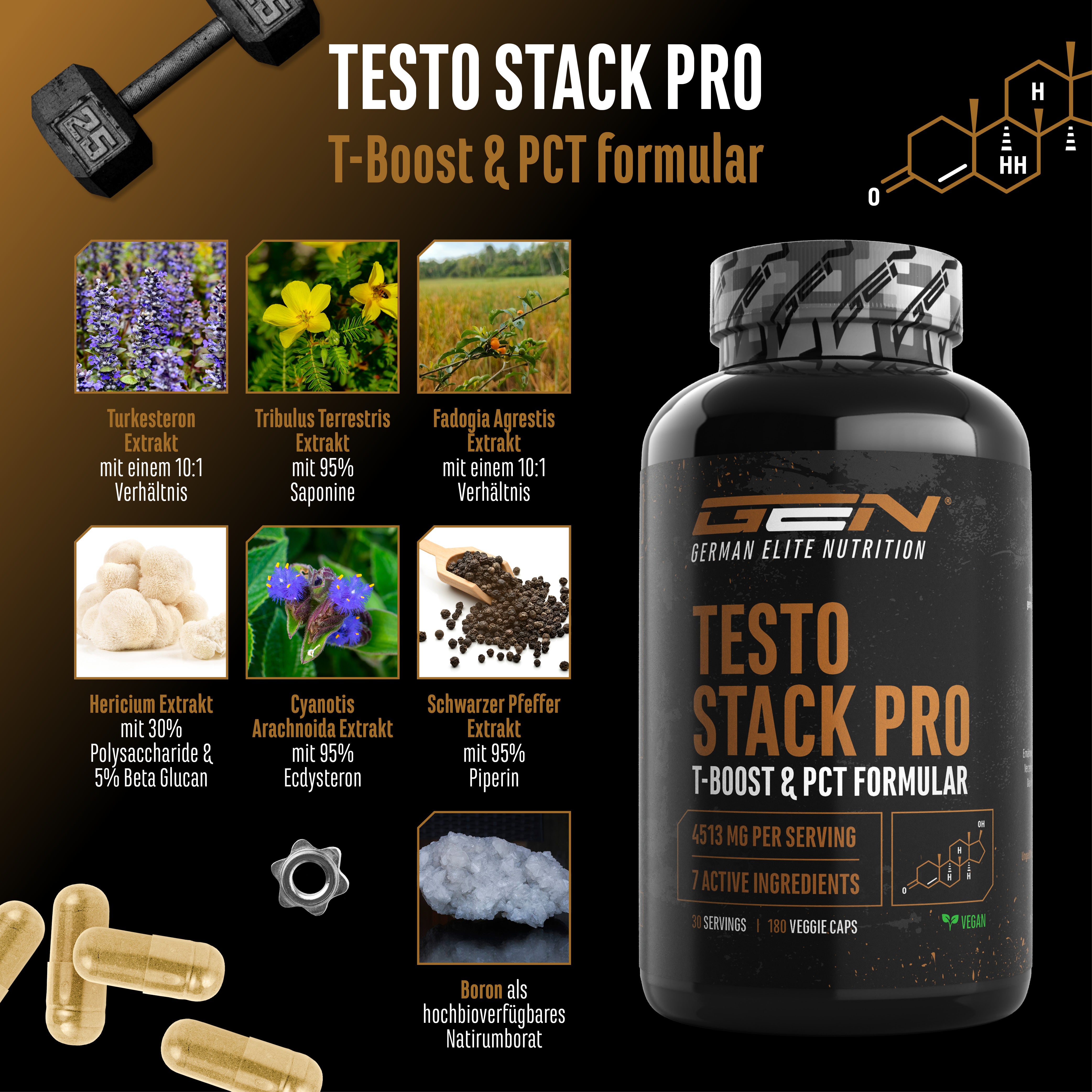 Testo Stack Pro, 180 Capsules