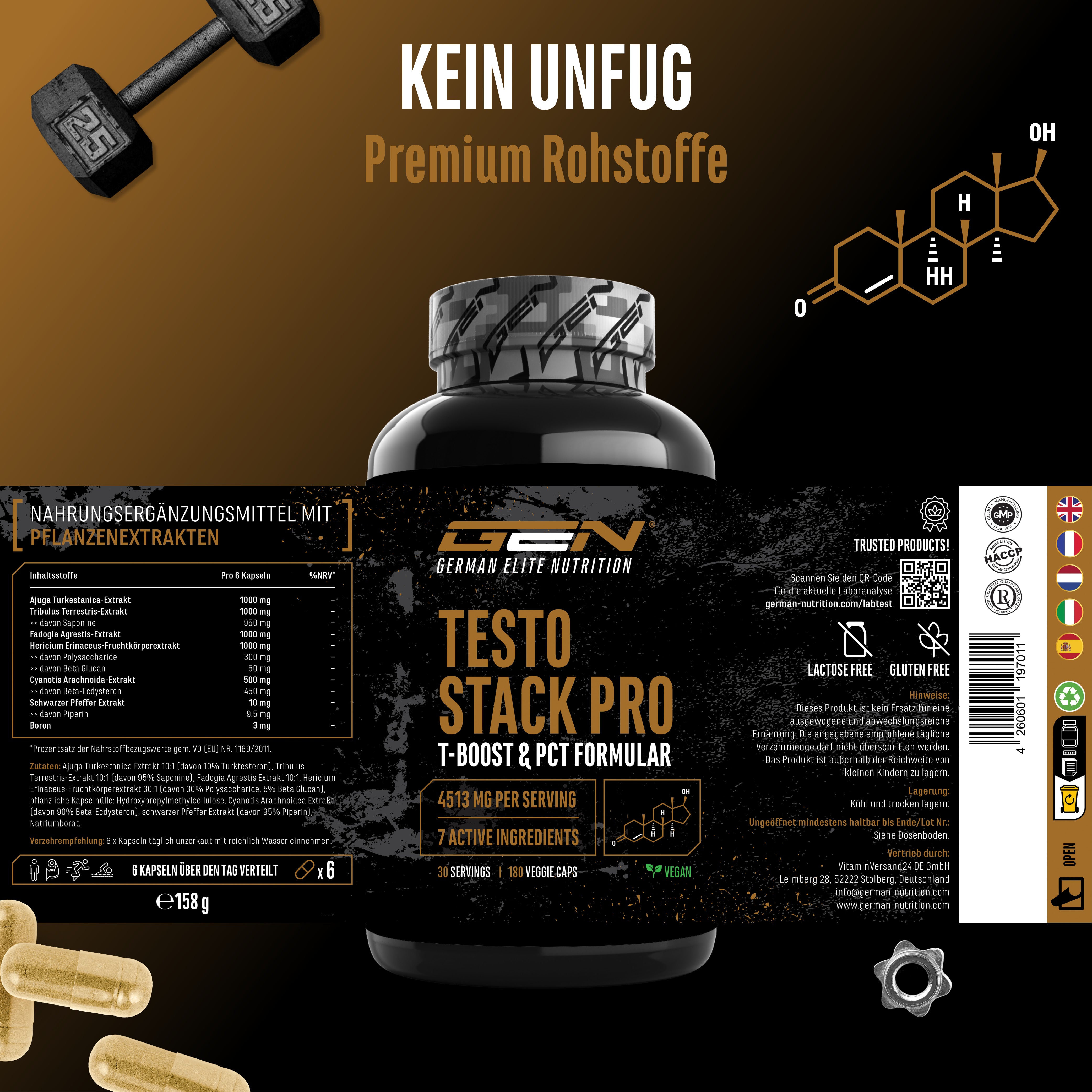 Testo Stack Pro, 180 Capsules