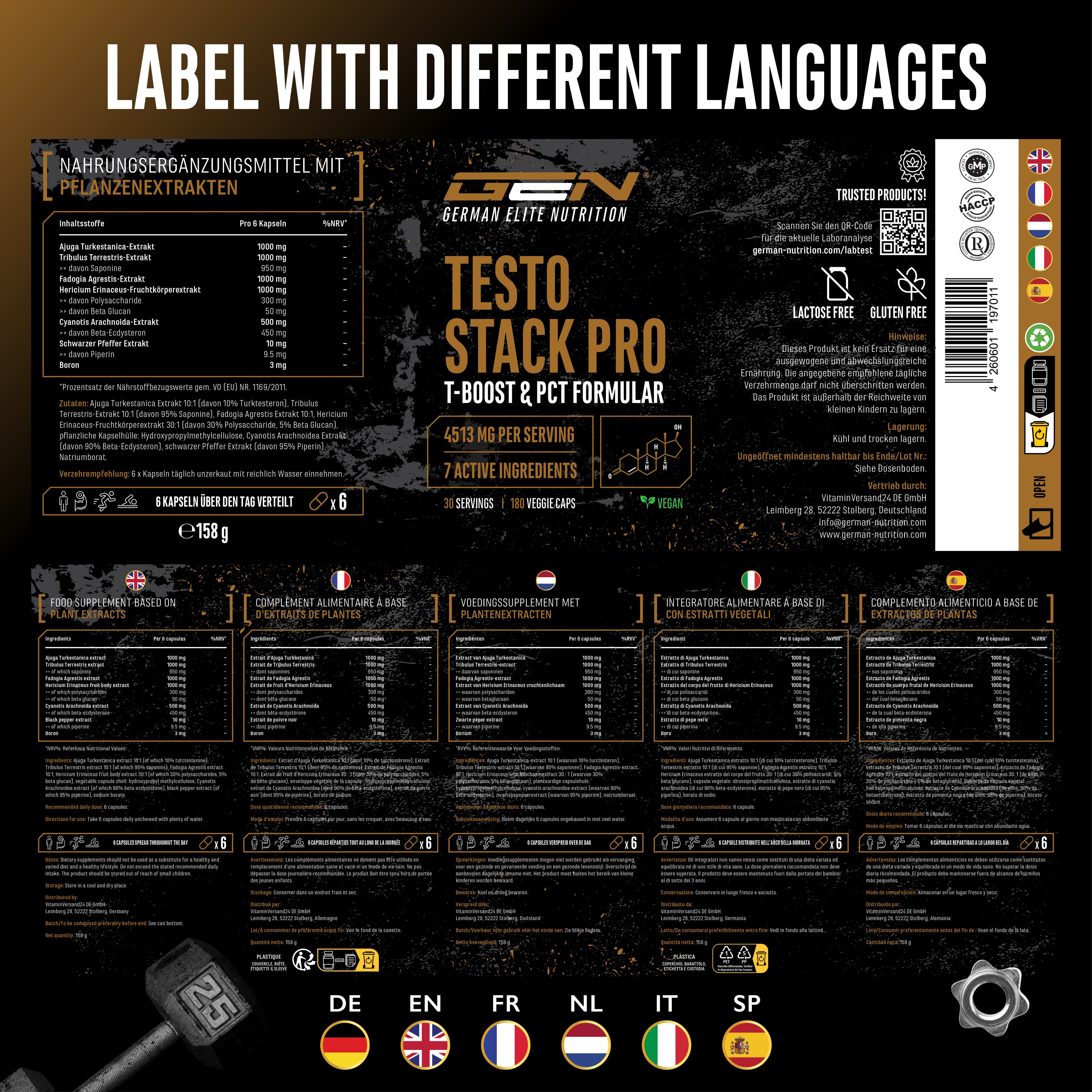 Testo Stack Pro, 180 Capsules