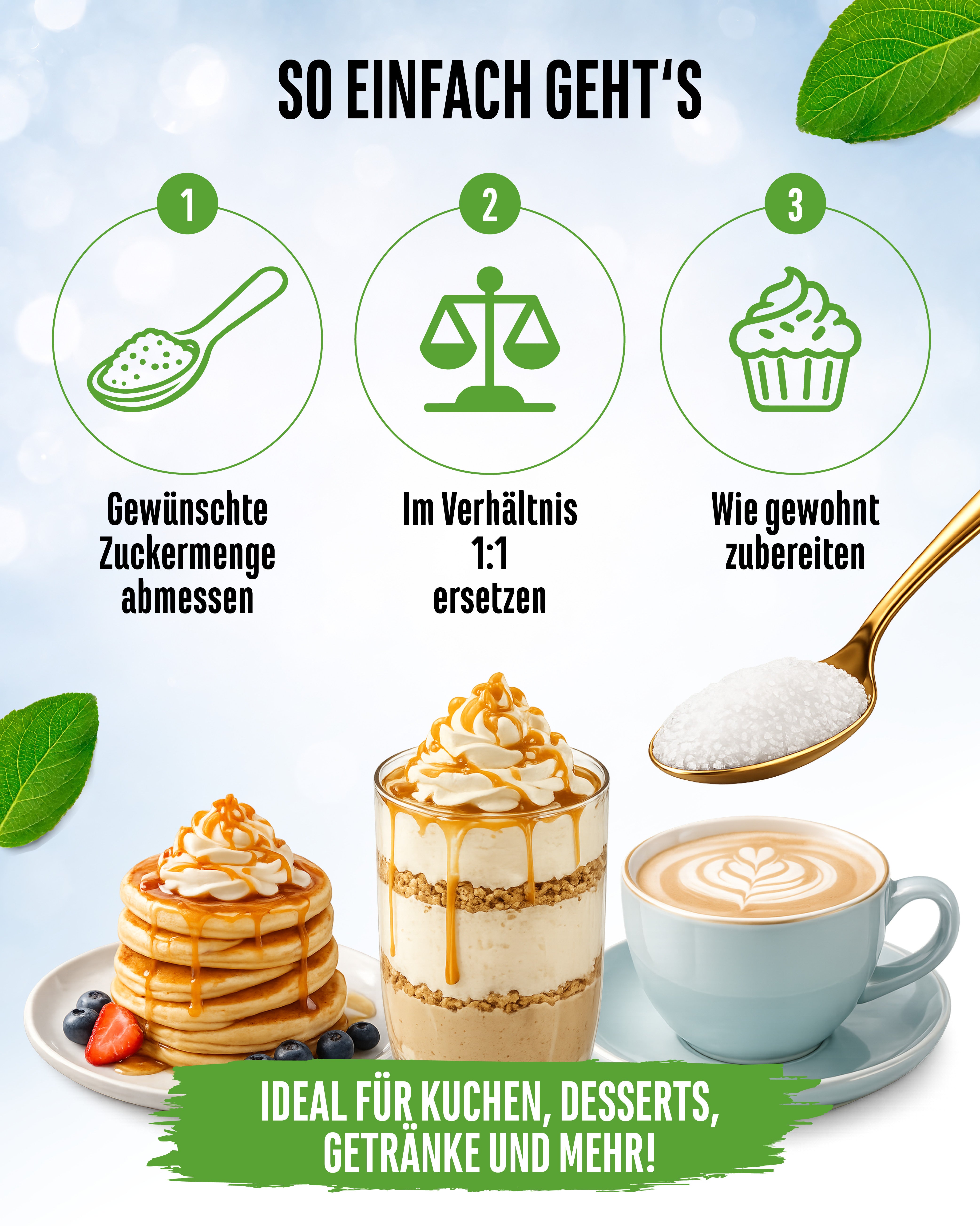 Almost Sugar - Erythrit, Xylit und Stevia