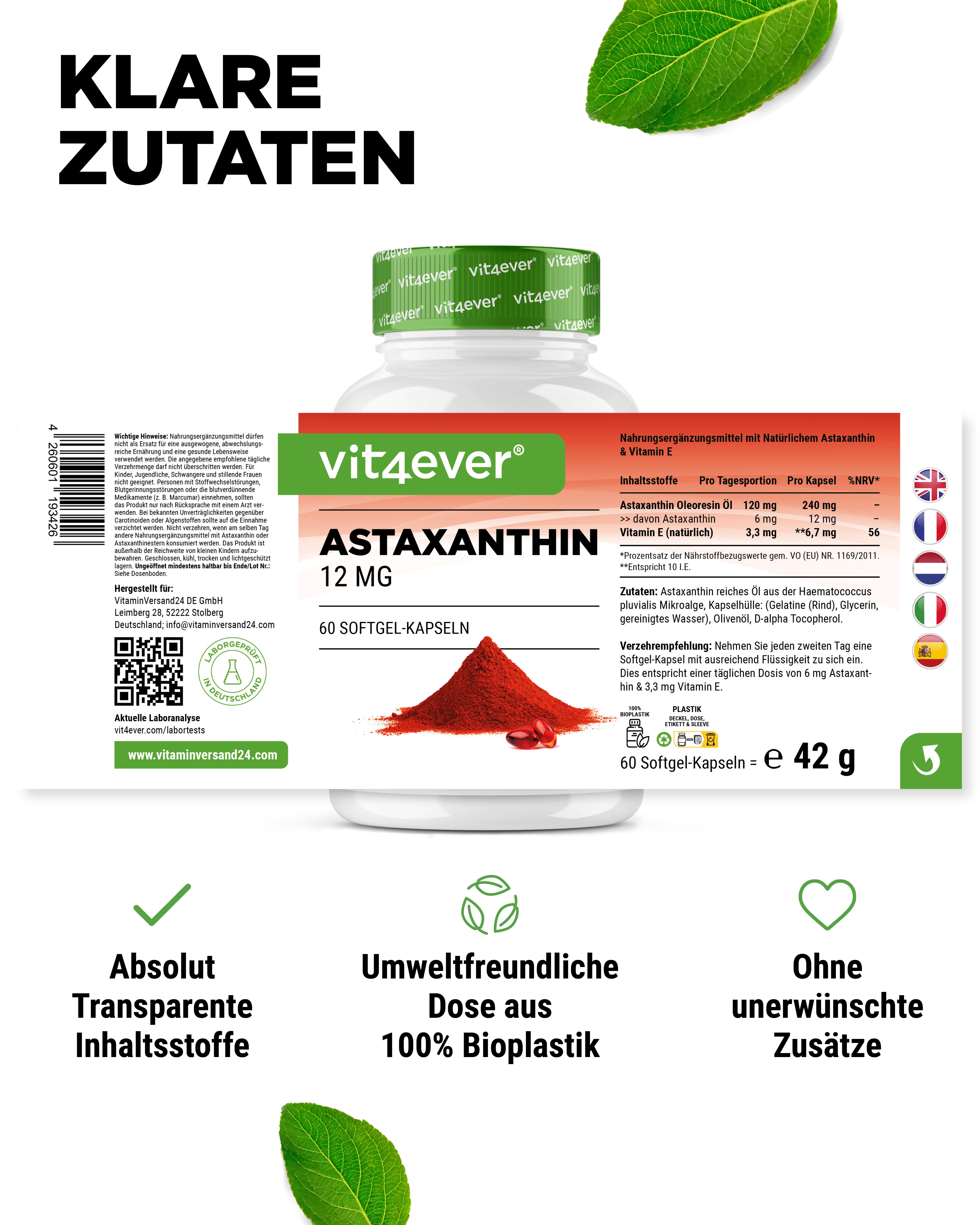 Astaxantina - 12 mg