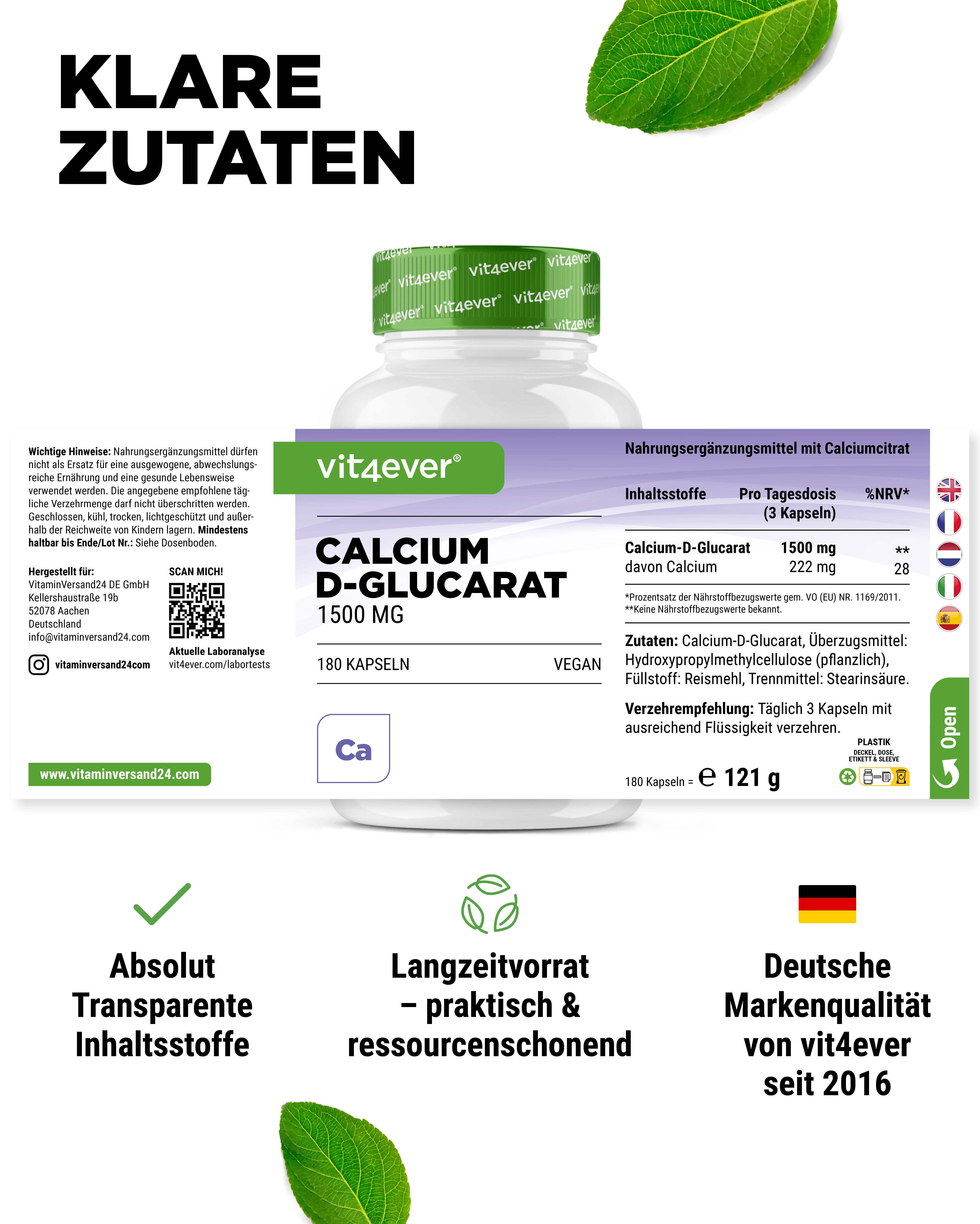 Capsule di calcio D-glucarato