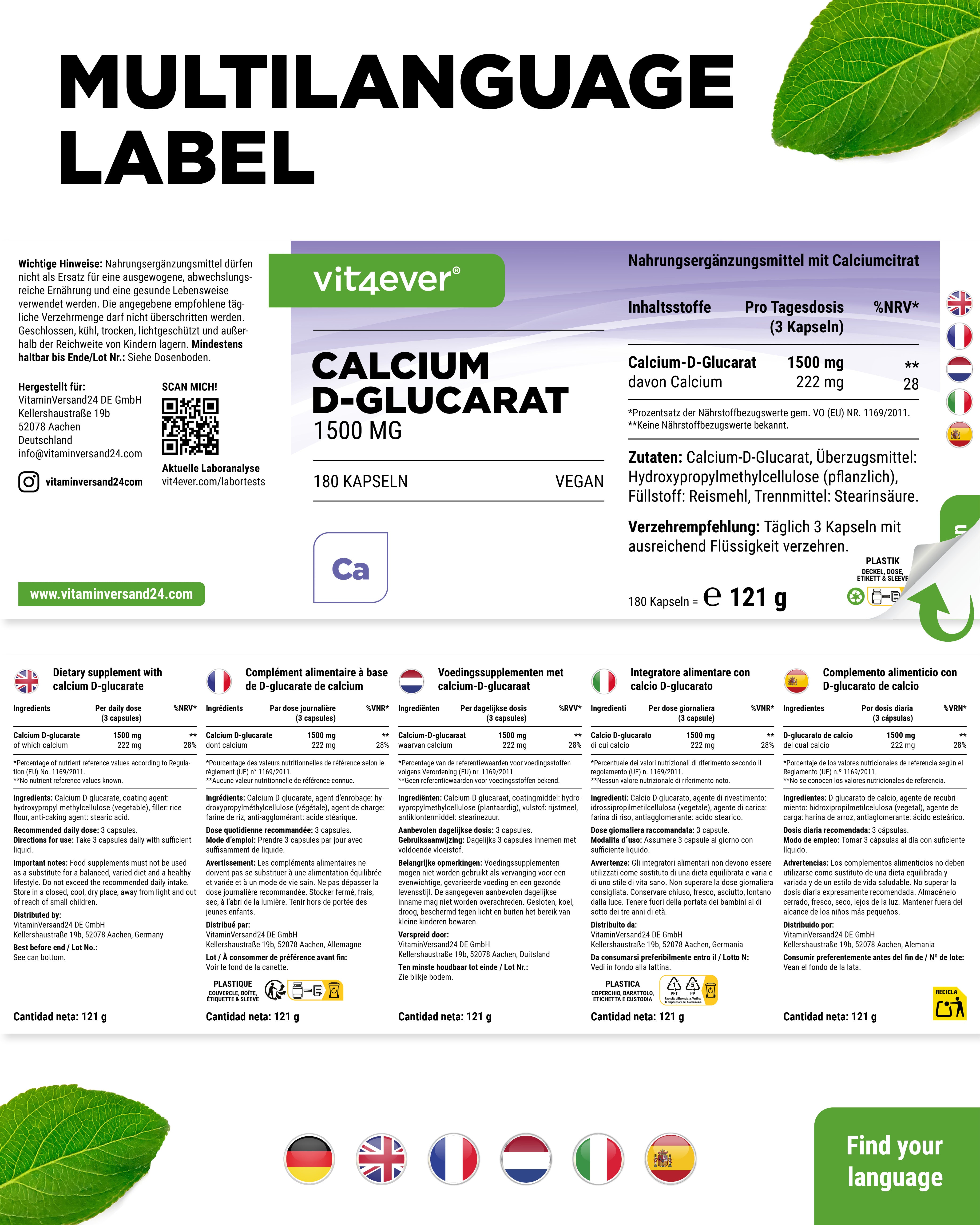 Capsule di calcio D-glucarato