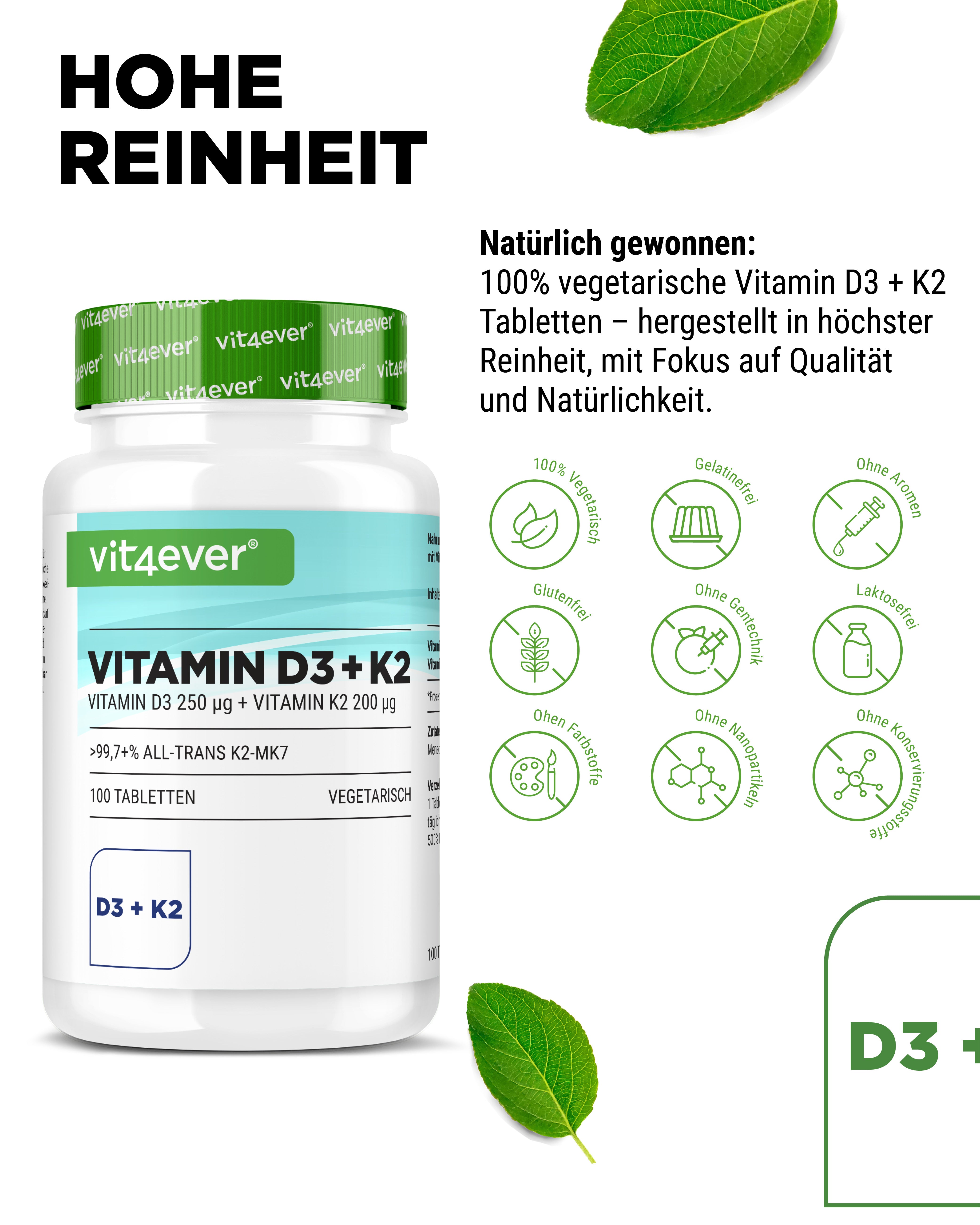 Vitamin D3 10.000 I.E. + Vitamin K2 200 mcg