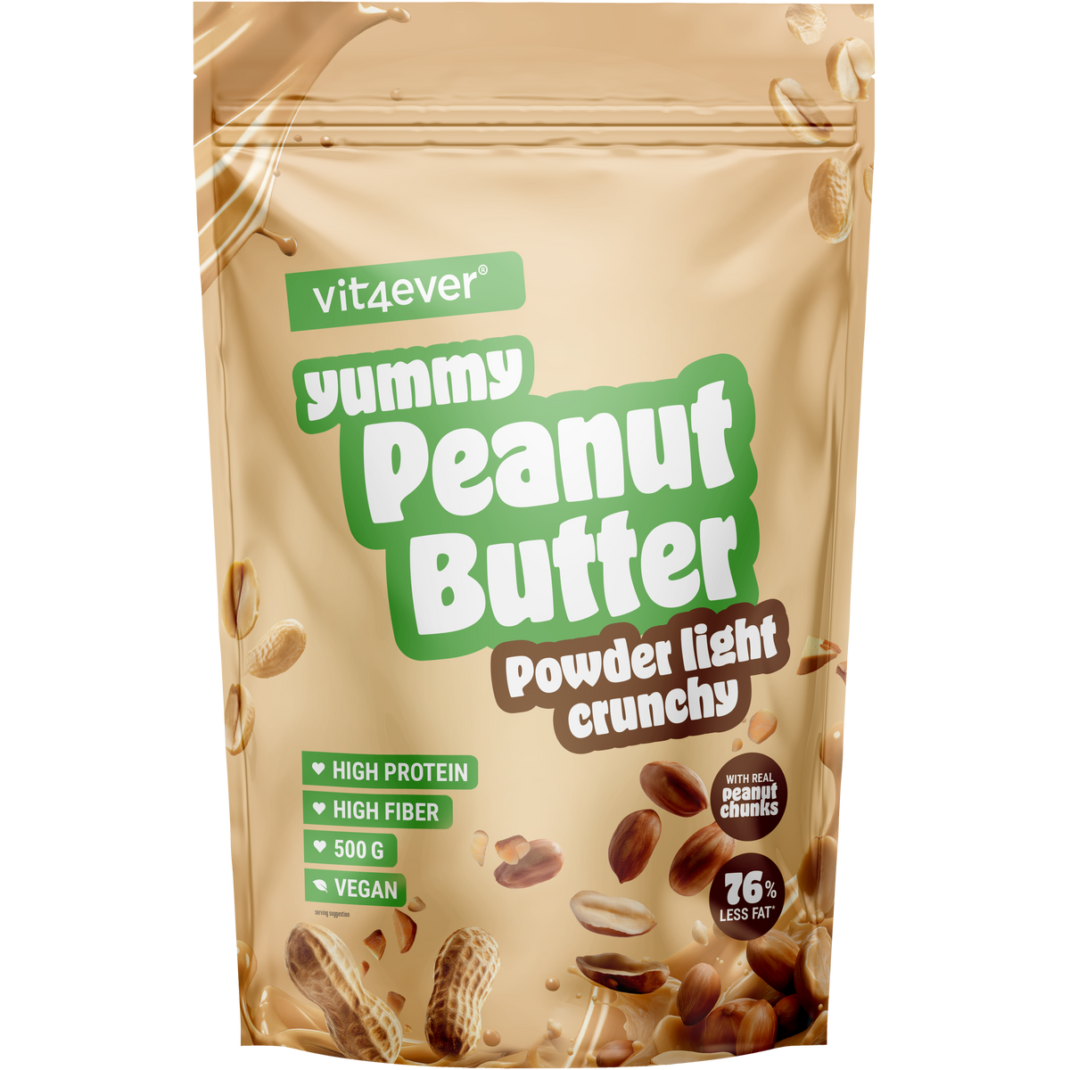 Erdnussbutter Light Pulver Crunchy, 500 g