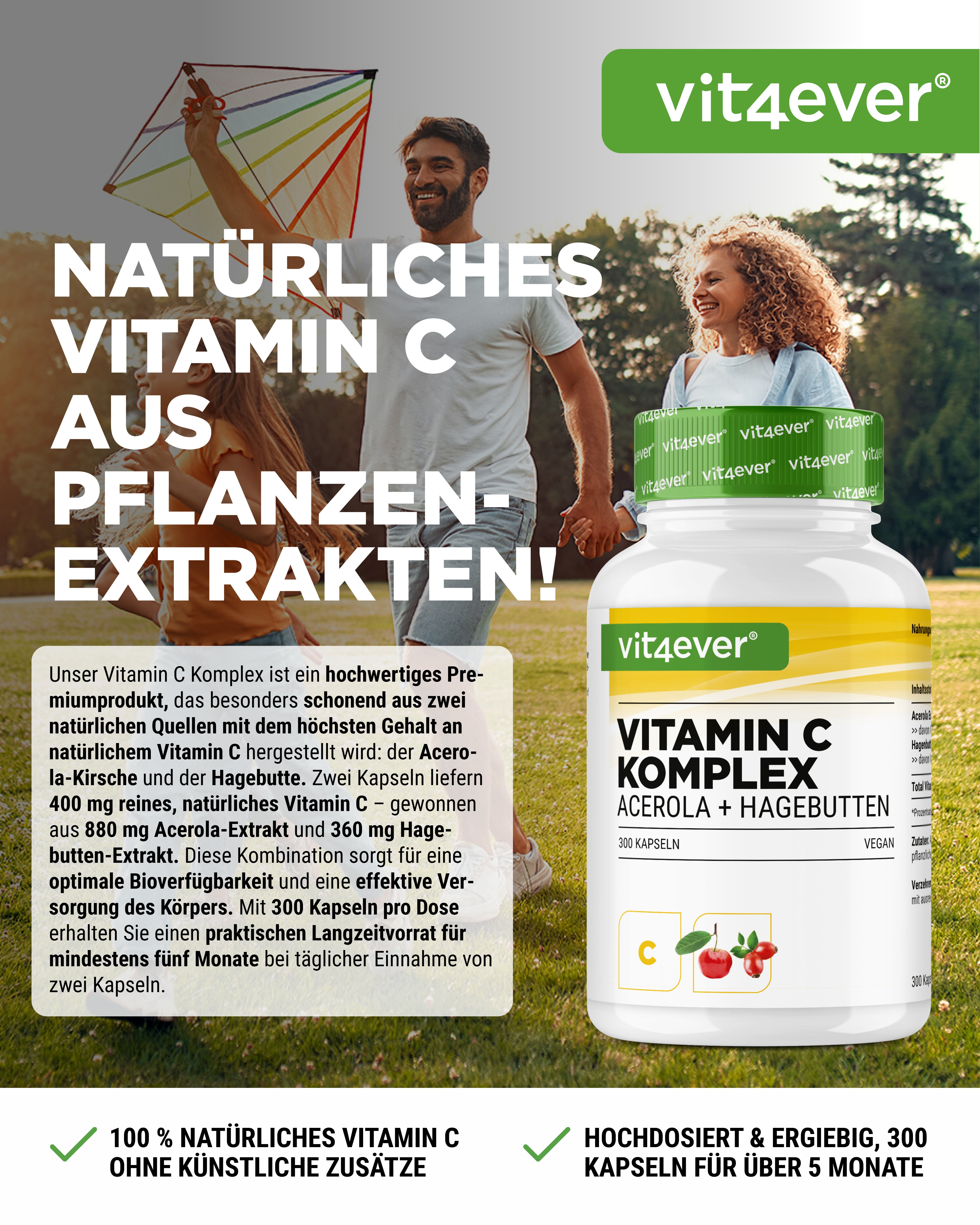 Complexe Vitamine C (Acérola+Cynorrhodon)