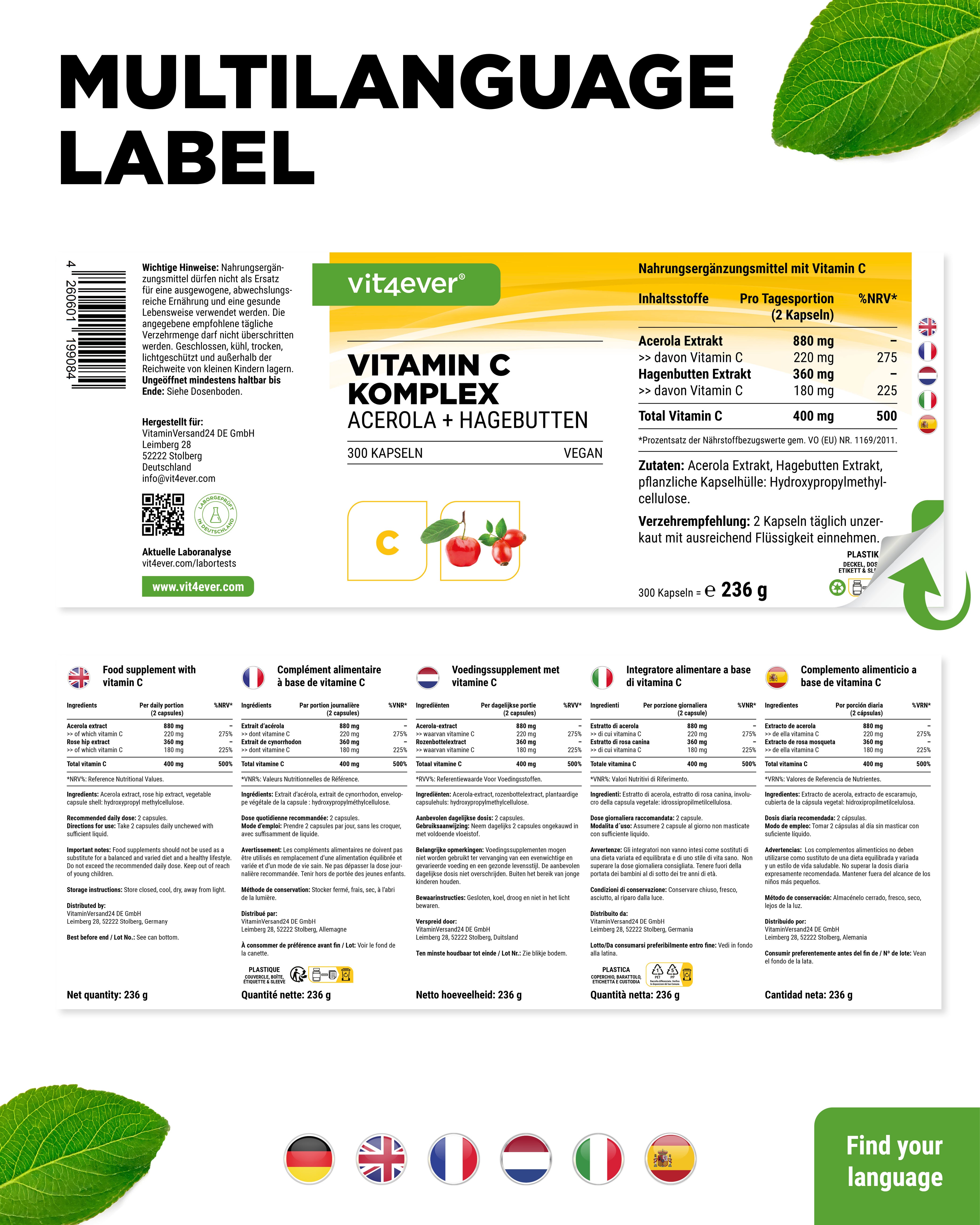 Kompleks witaminy C (Acerola+Dzika róża)