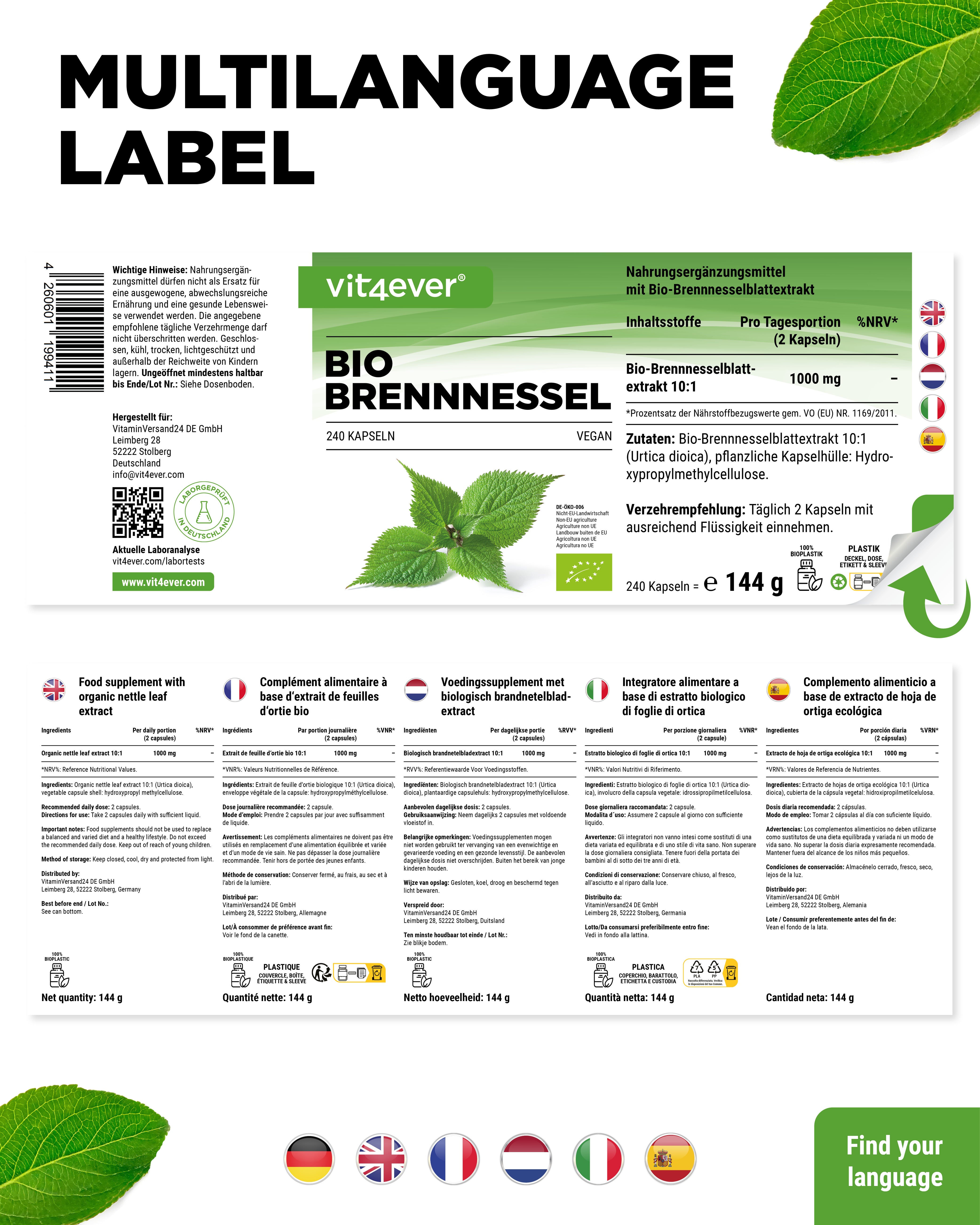 Bio Brandnetelextract - 500 mg