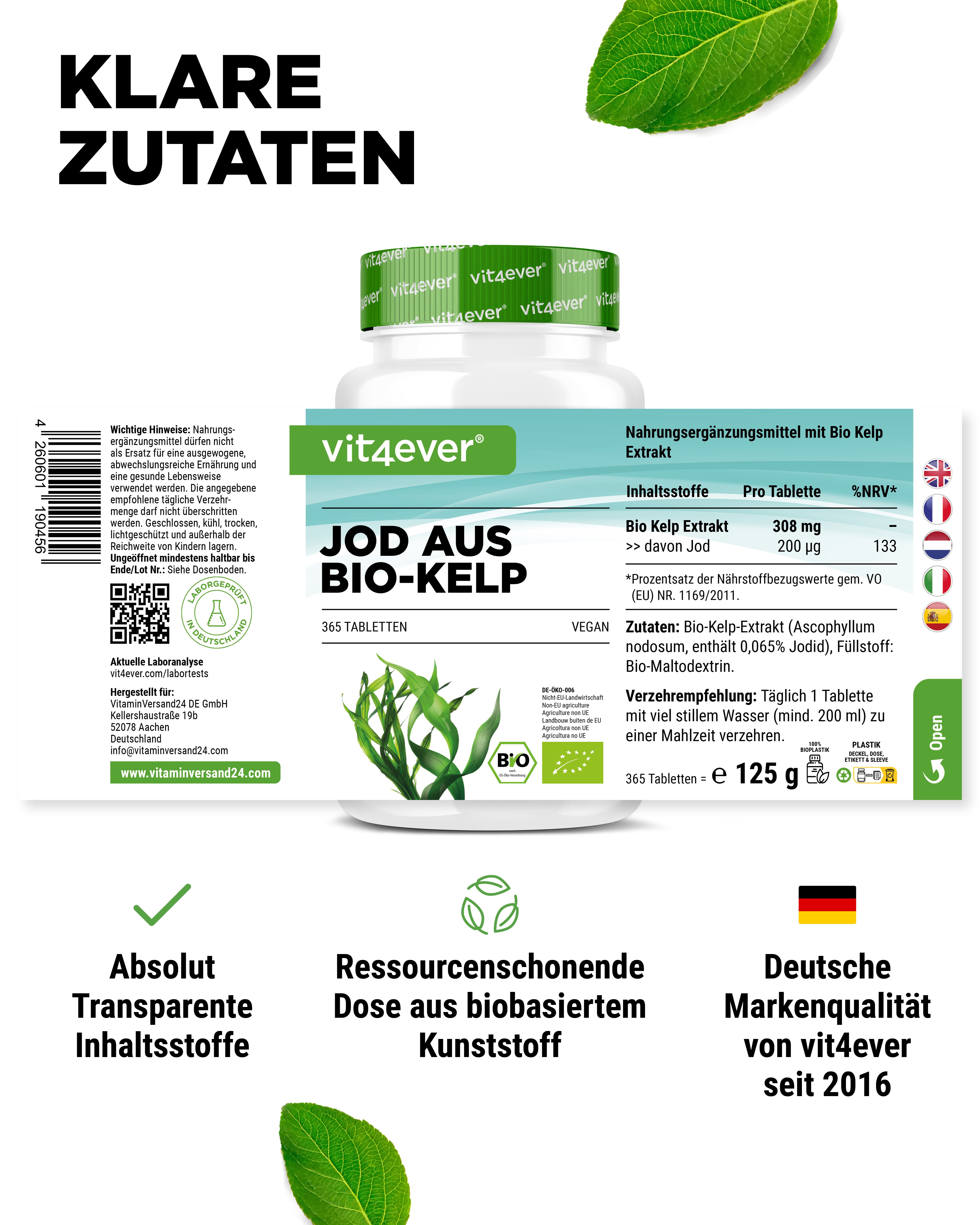 Estratto di Kelp Bio (iodio naturale) - 200 µg