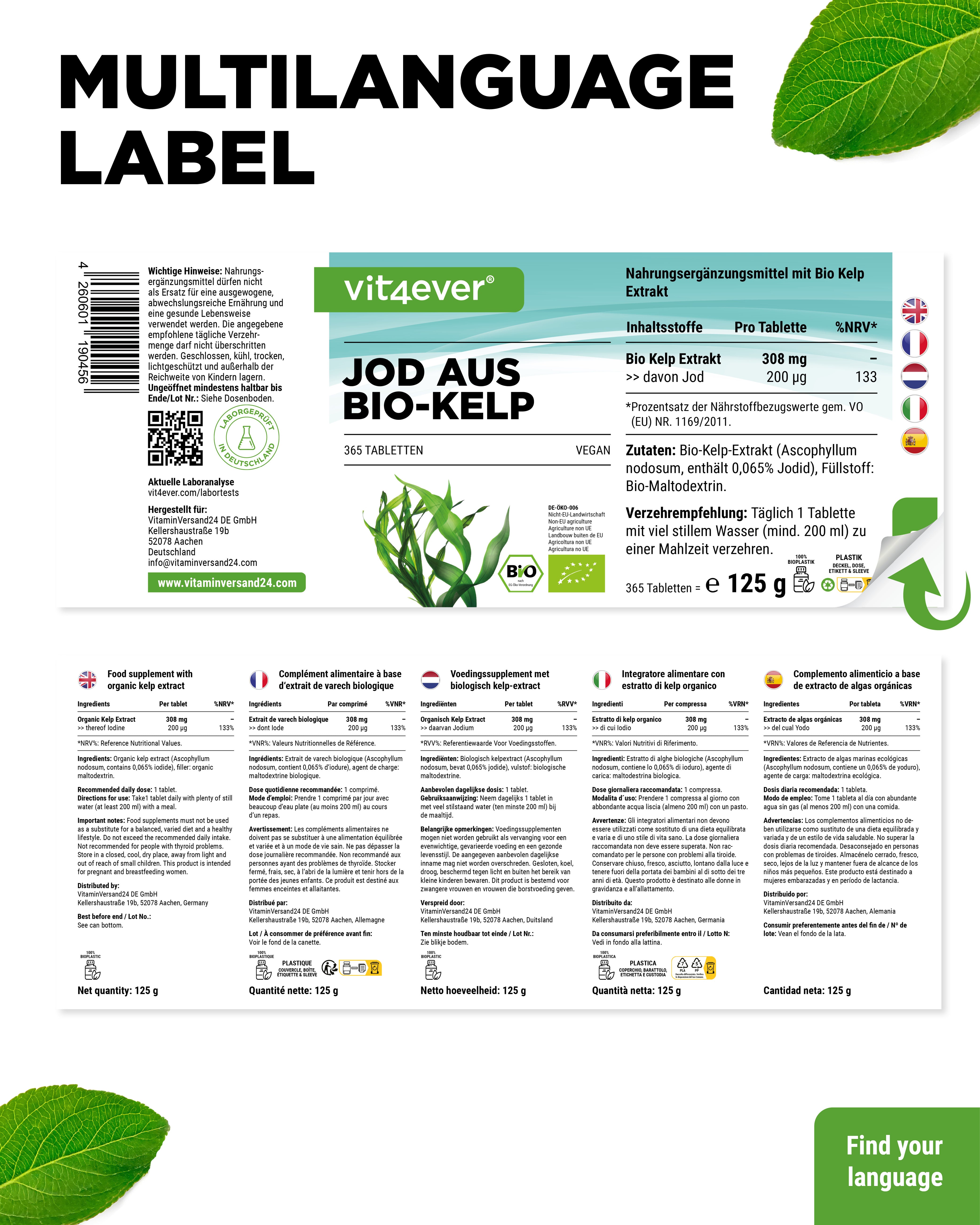 Estratto di Kelp Bio (iodio naturale) - 200 µg