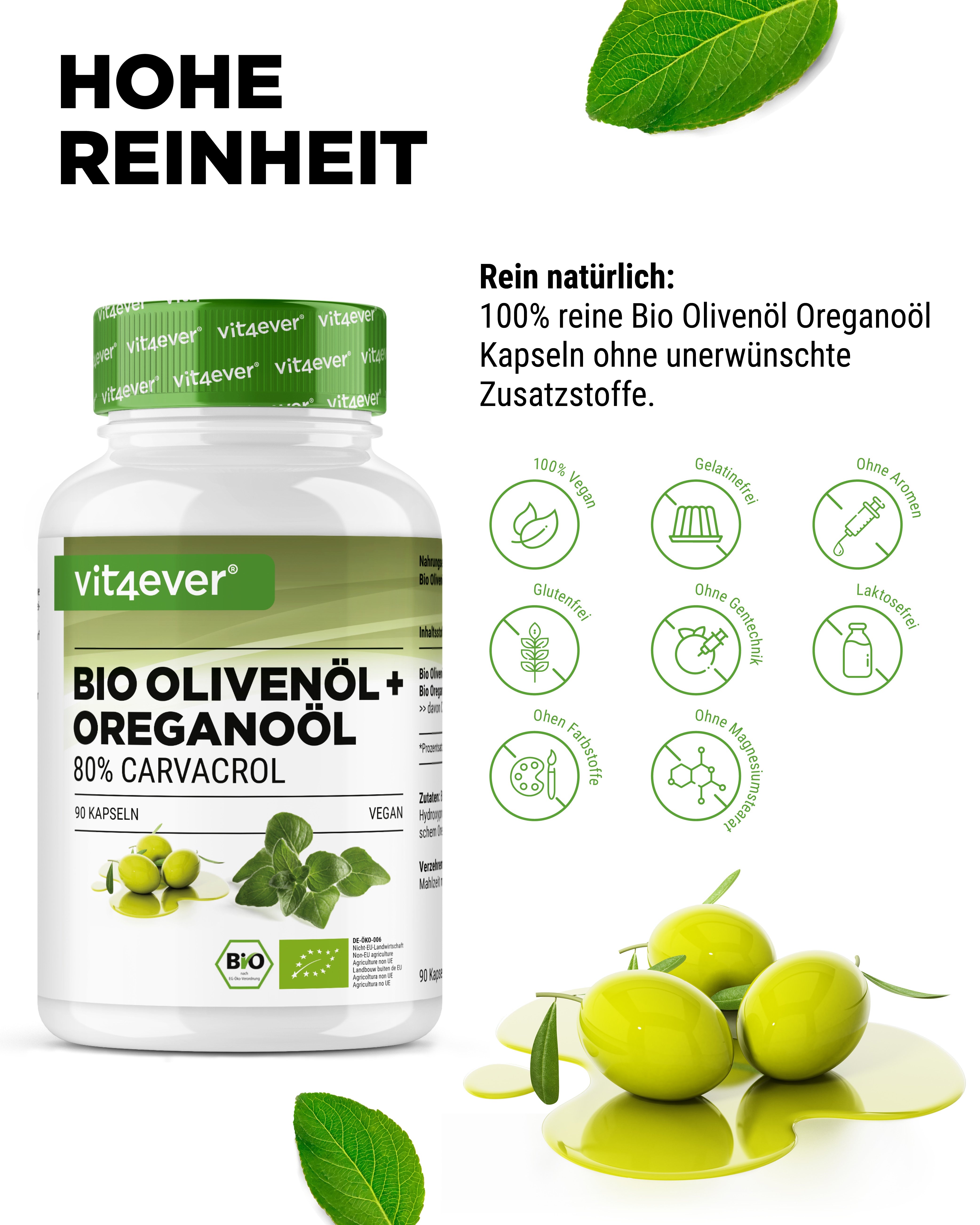 Huile d'origan biologique & Huile d'olive biologique,