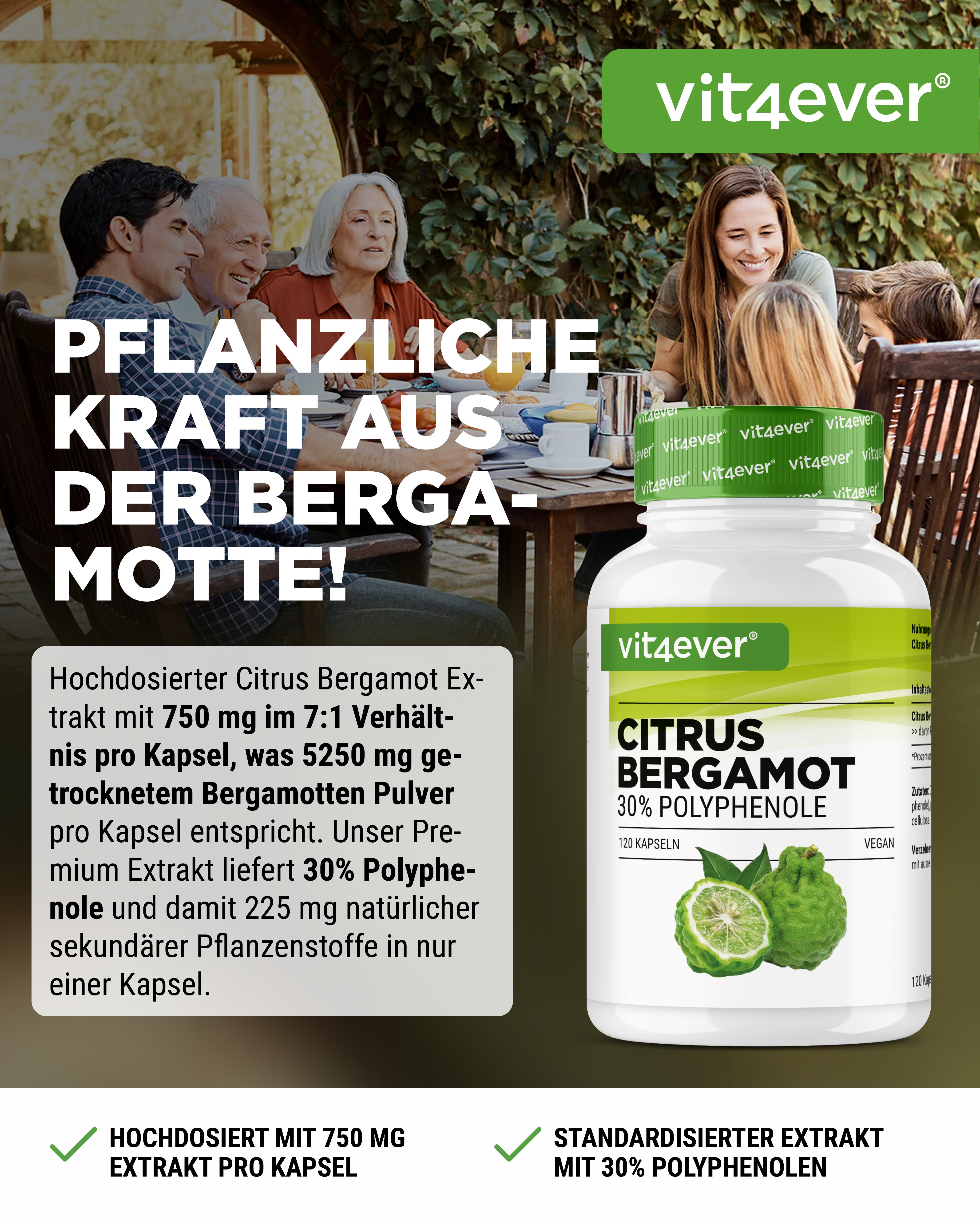 Citrus Bergamot, 30% polyfenolen - 120 capsules