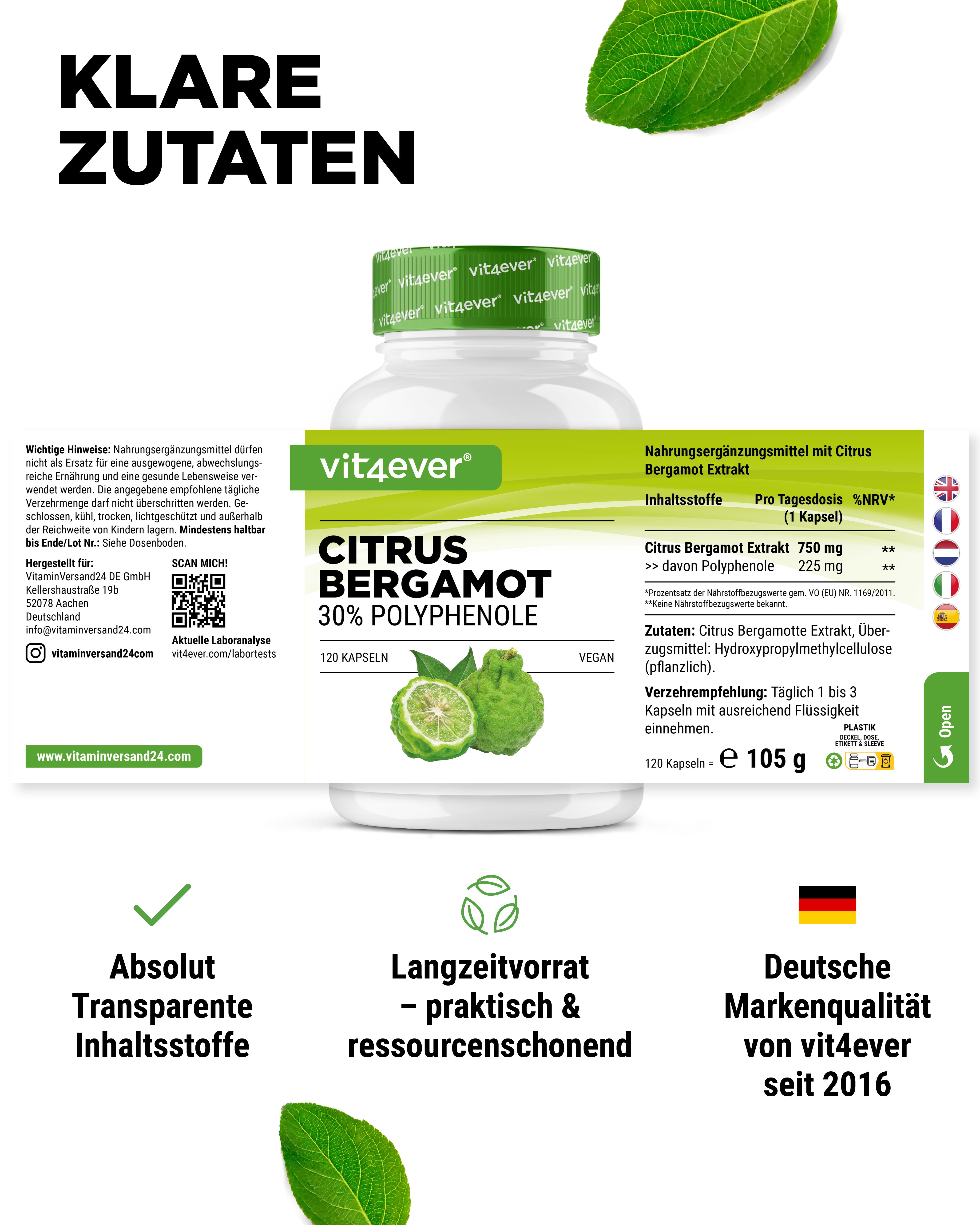 Citrus Bergamot, 30% polyfenolen - 120 capsules