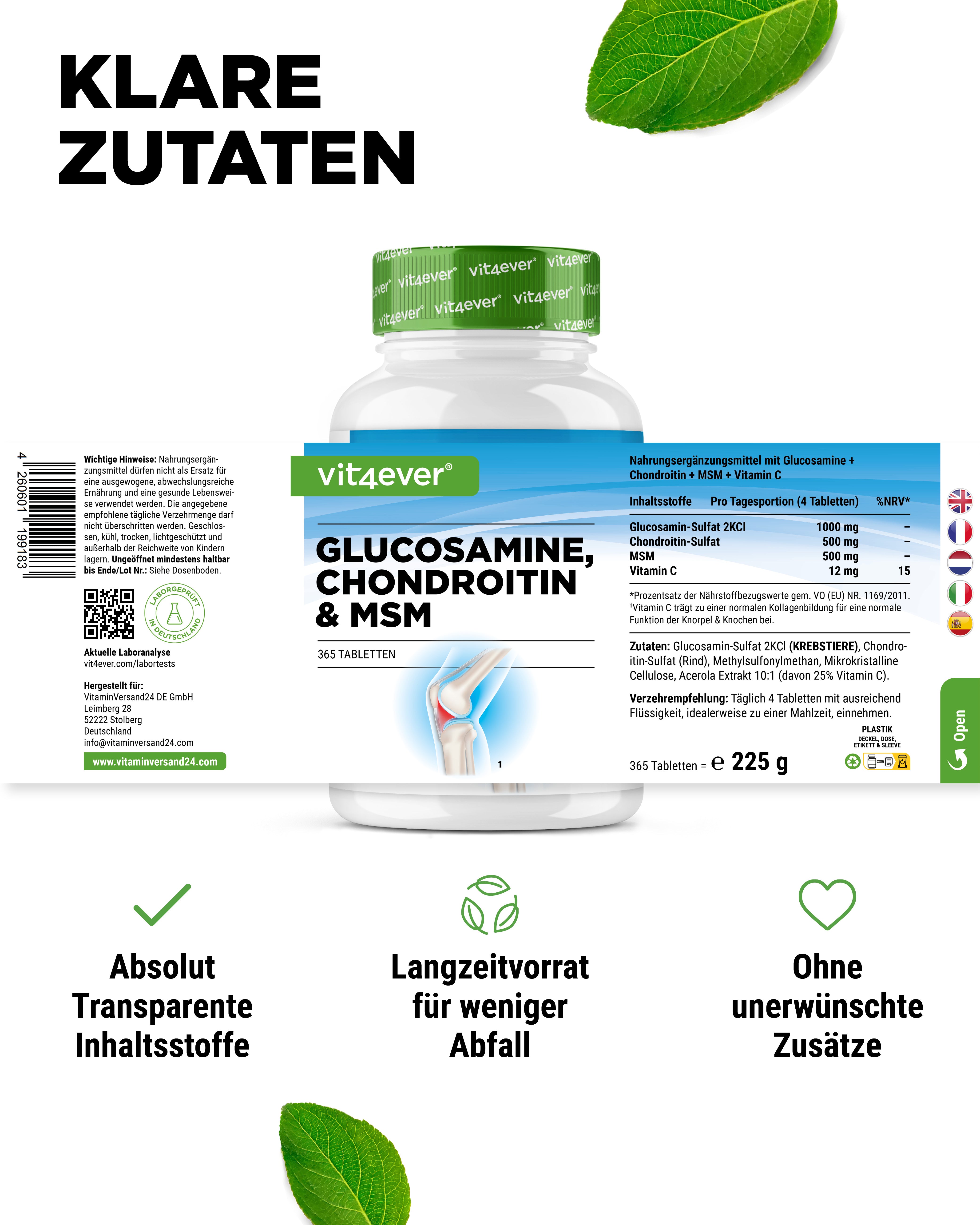 Glucosamine, Chondroïtine & MSM