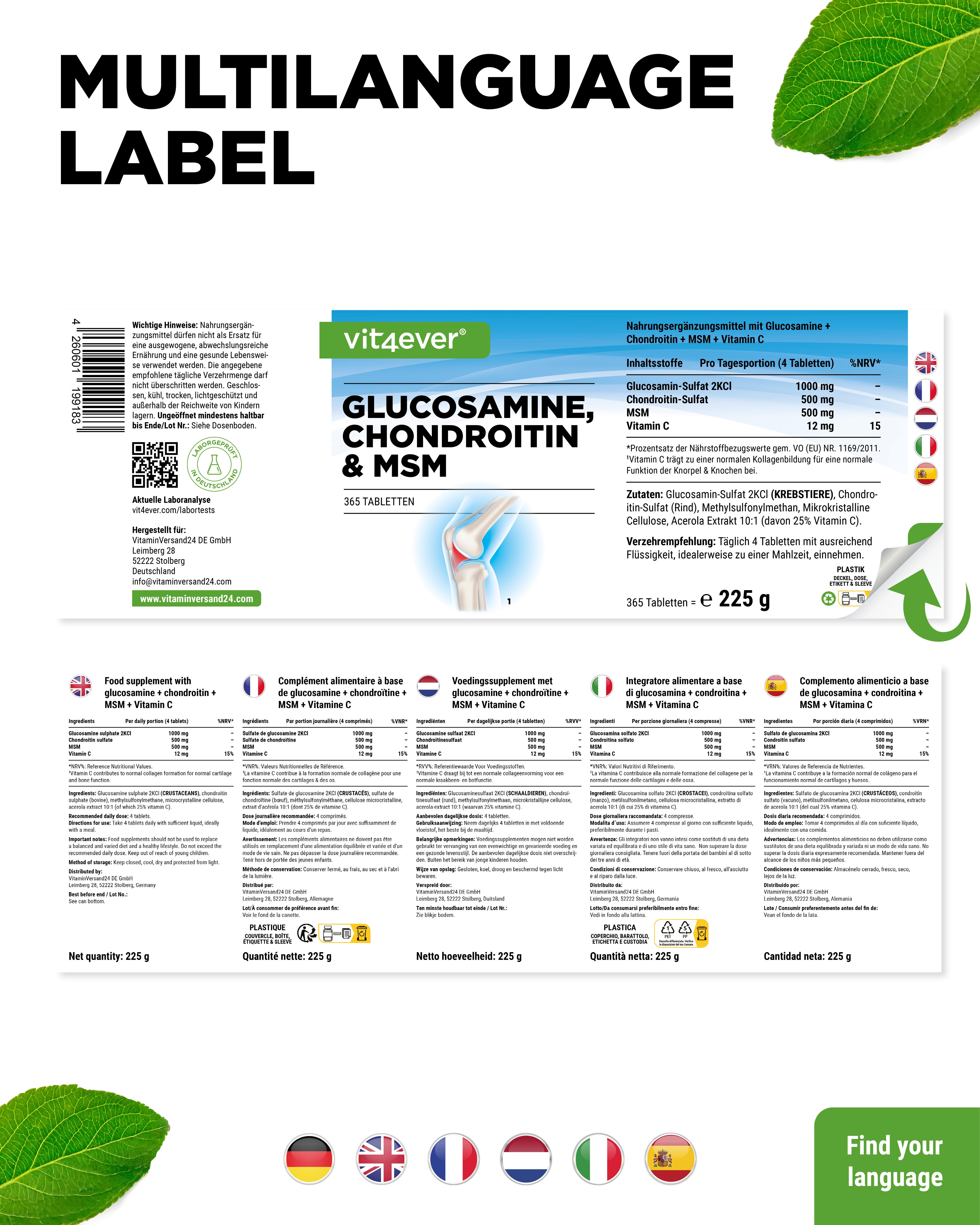 Glucosamine, Chondroïtine & MSM