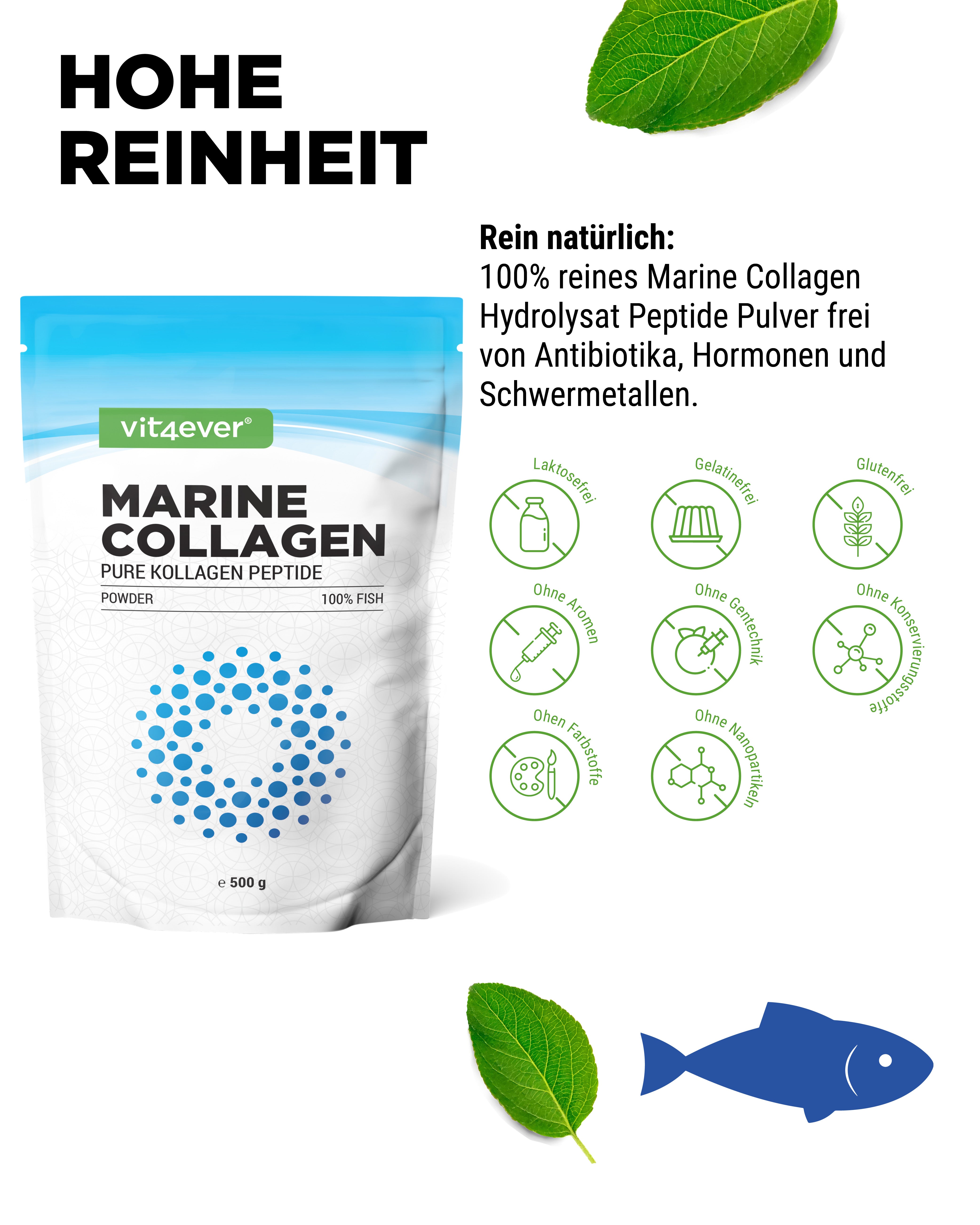 Marine Kollagen - Fischkollagen, 500 g