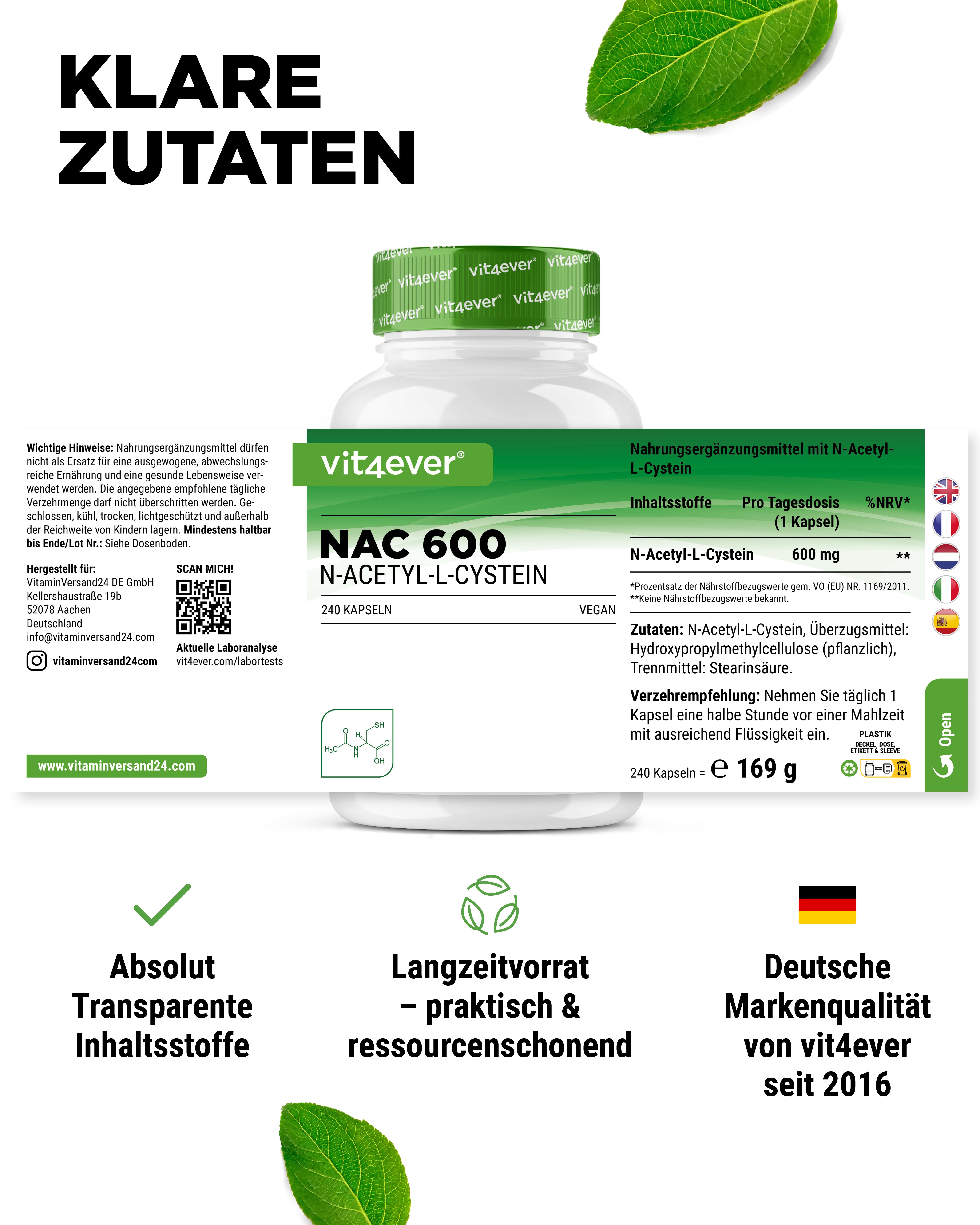 NAC - N-Acetil L-Cisteina - 600 mg