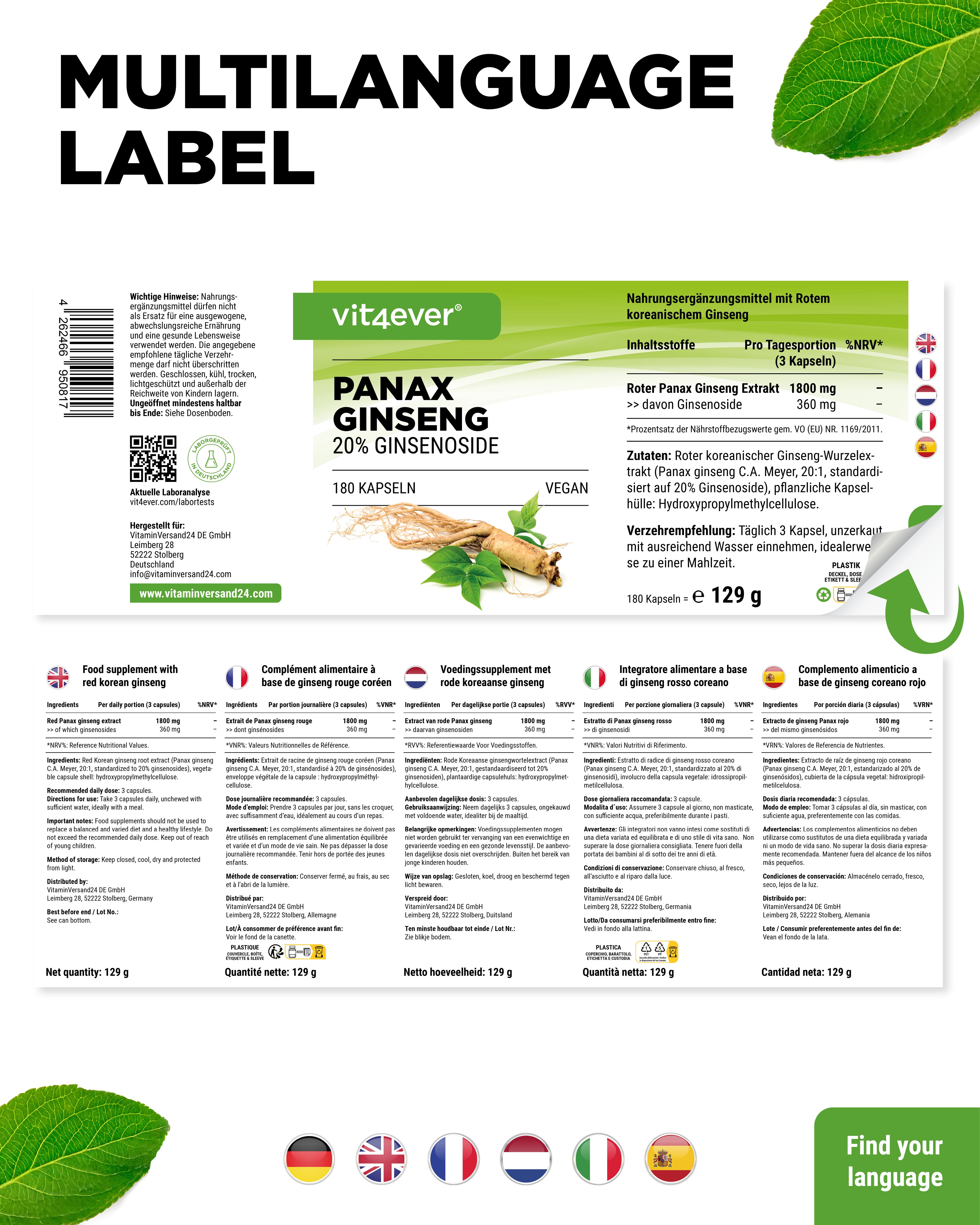 Panax Ginseng rosso