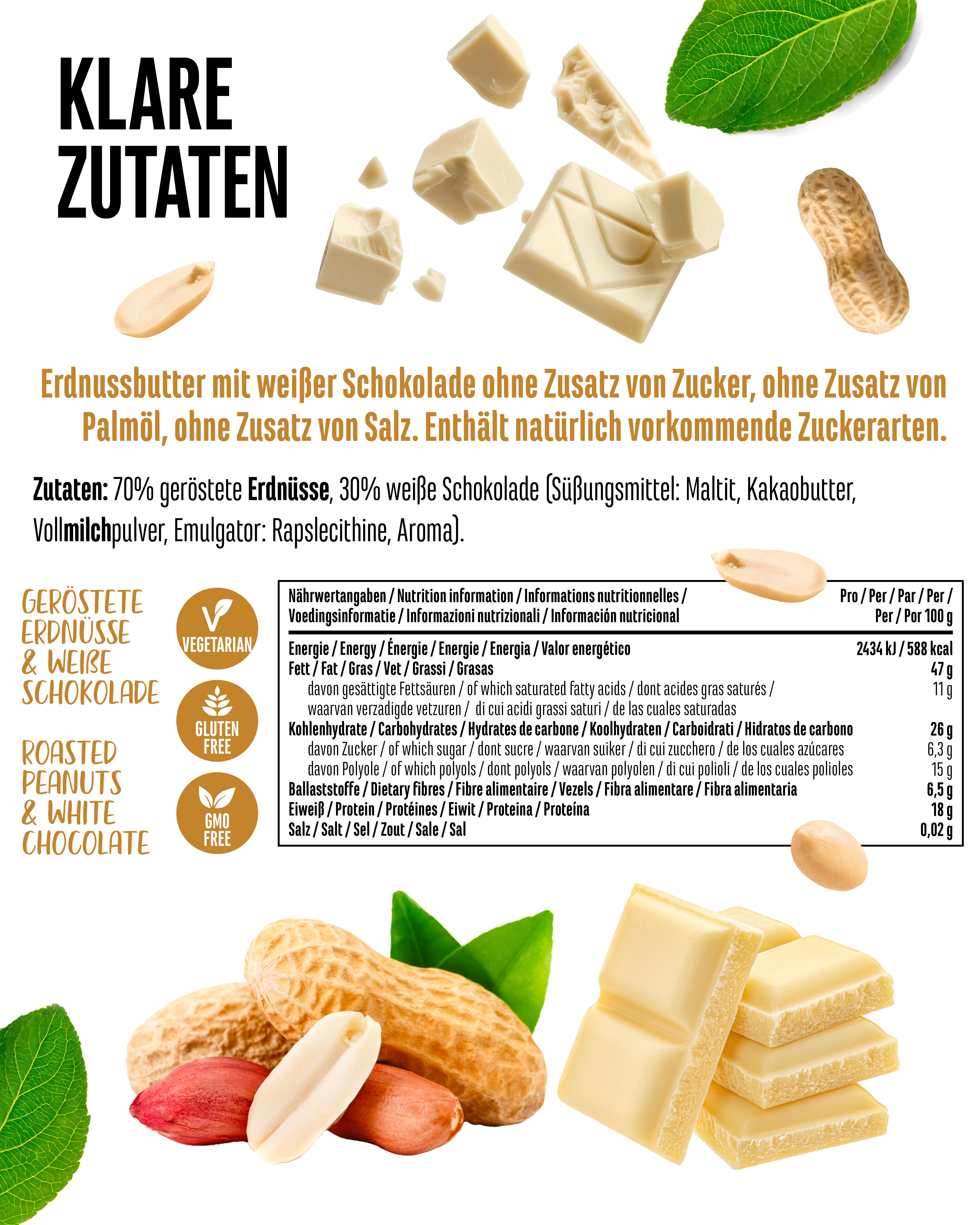Peanut + White Chocolate, 500 g