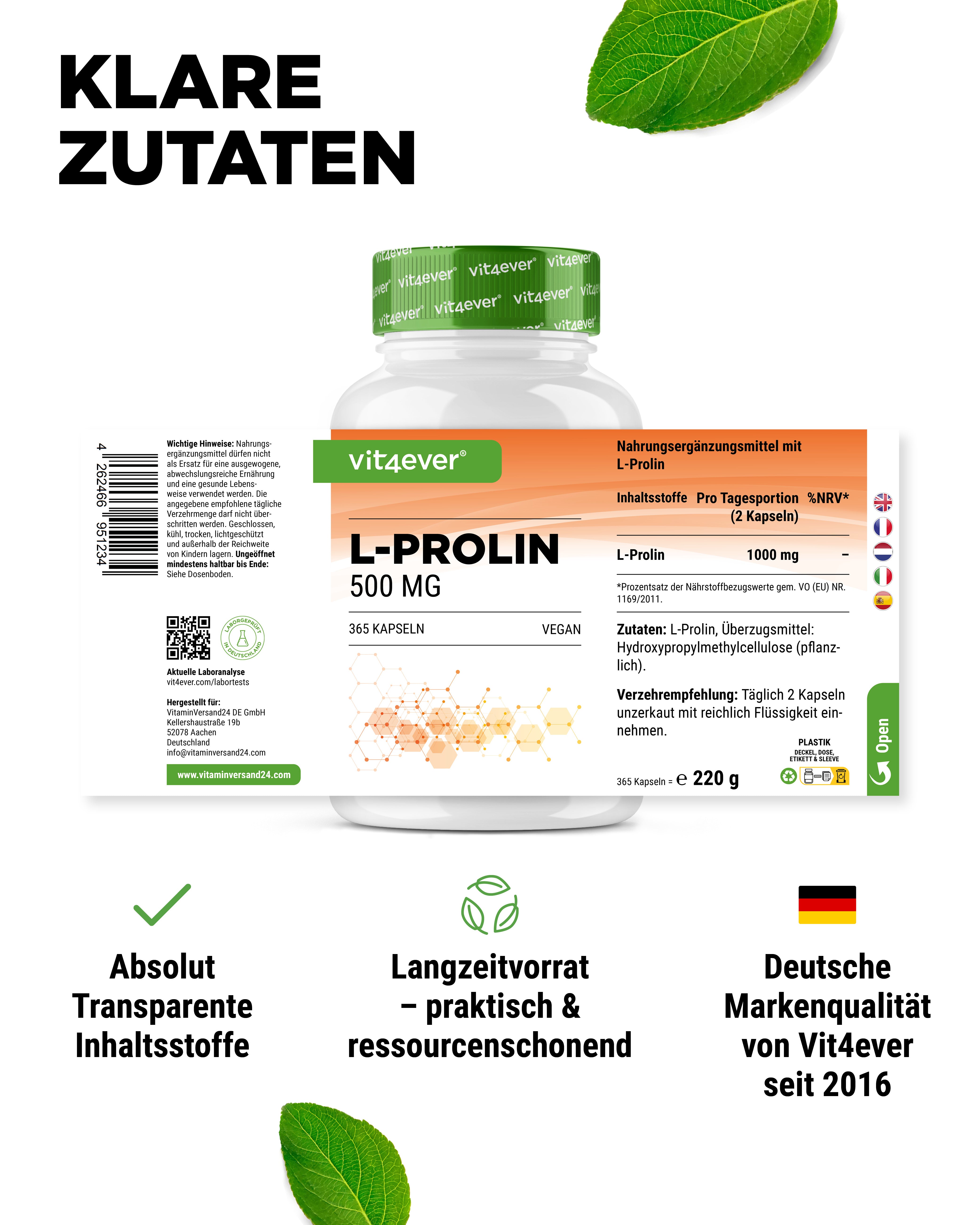 L-Prolin - 500 mg