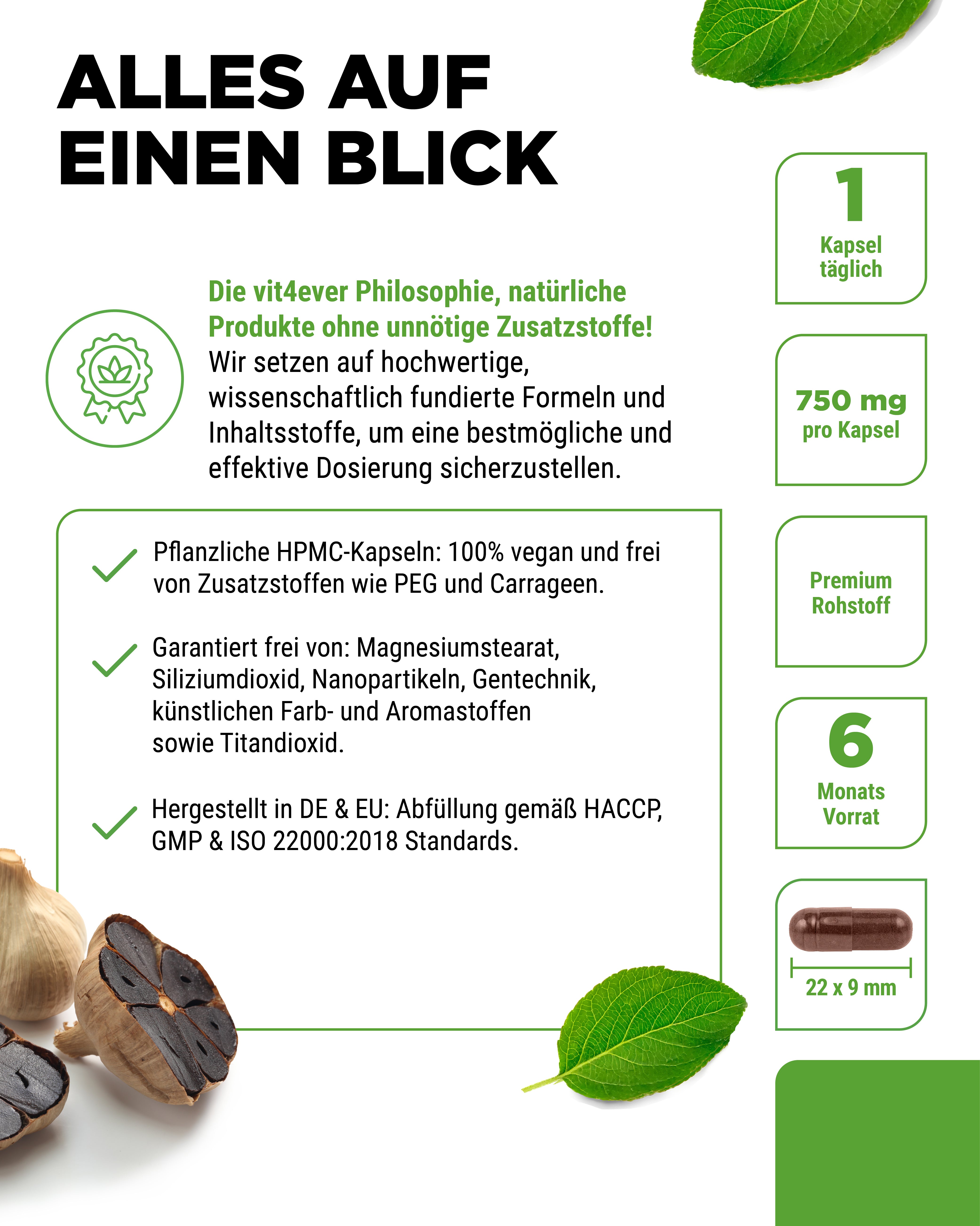 Ekstrakt Czarnego Czosnku - 750 mg