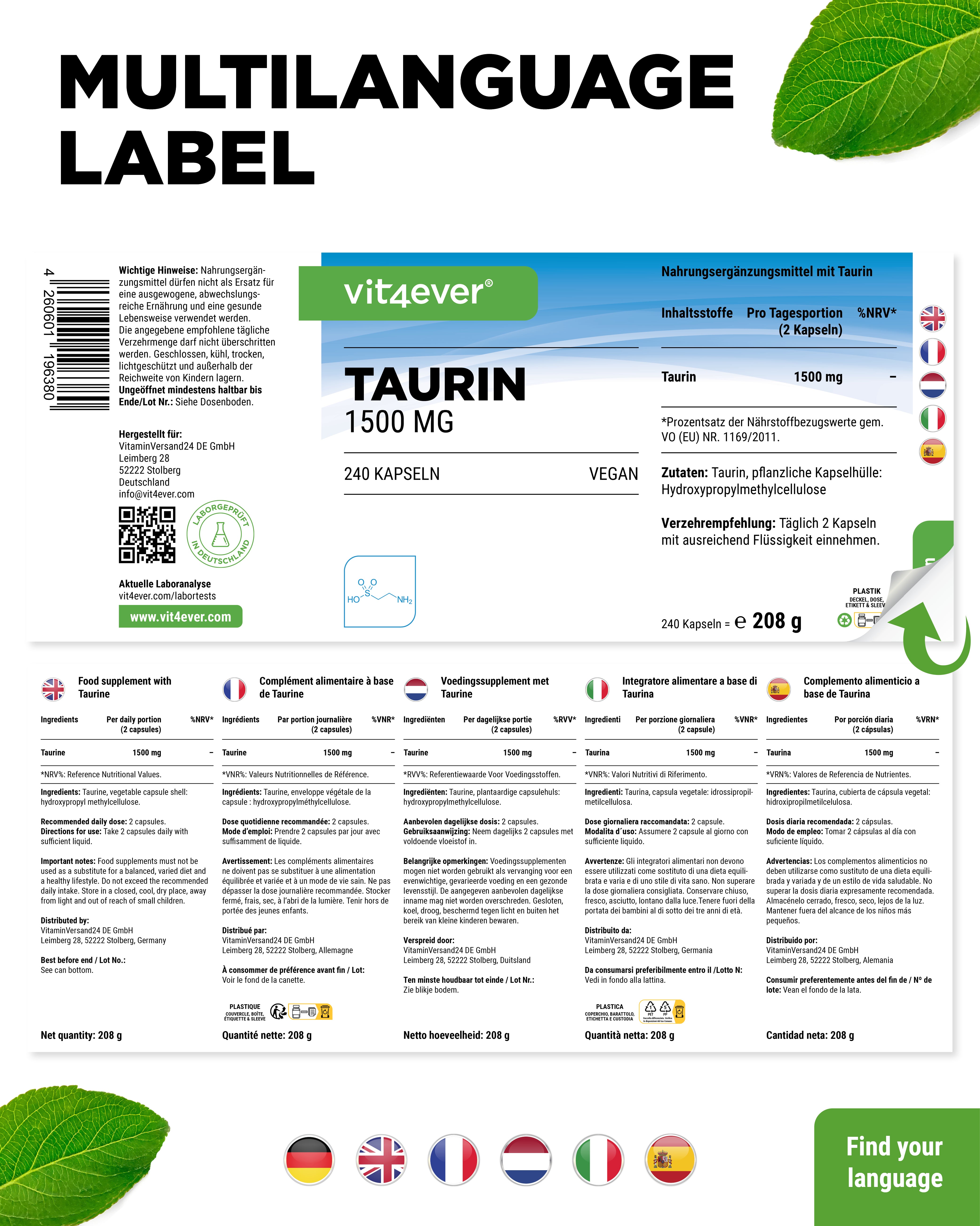 Tauryna - 750 mg
