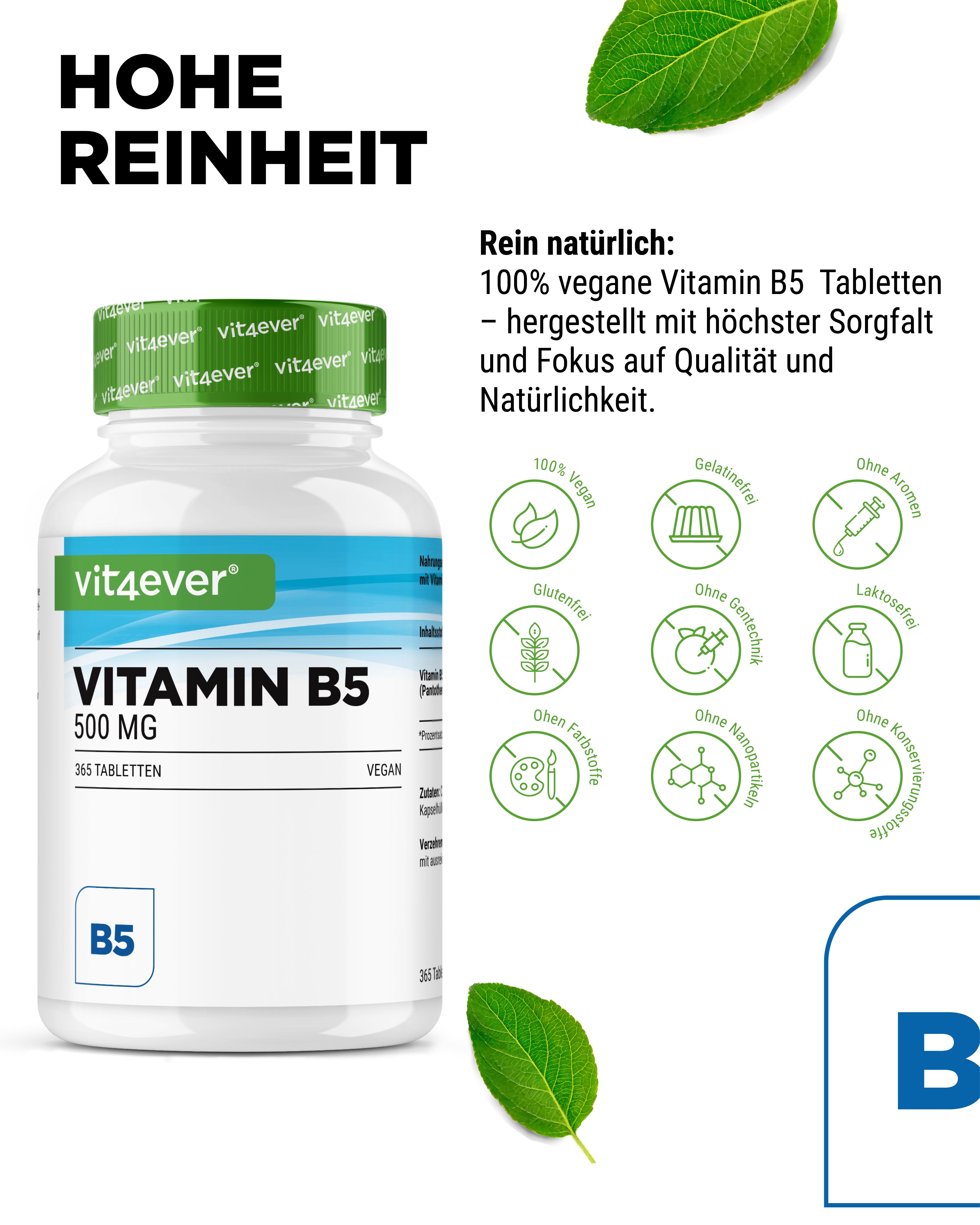 Vitamina B5 ácido pantoténico 500 mg