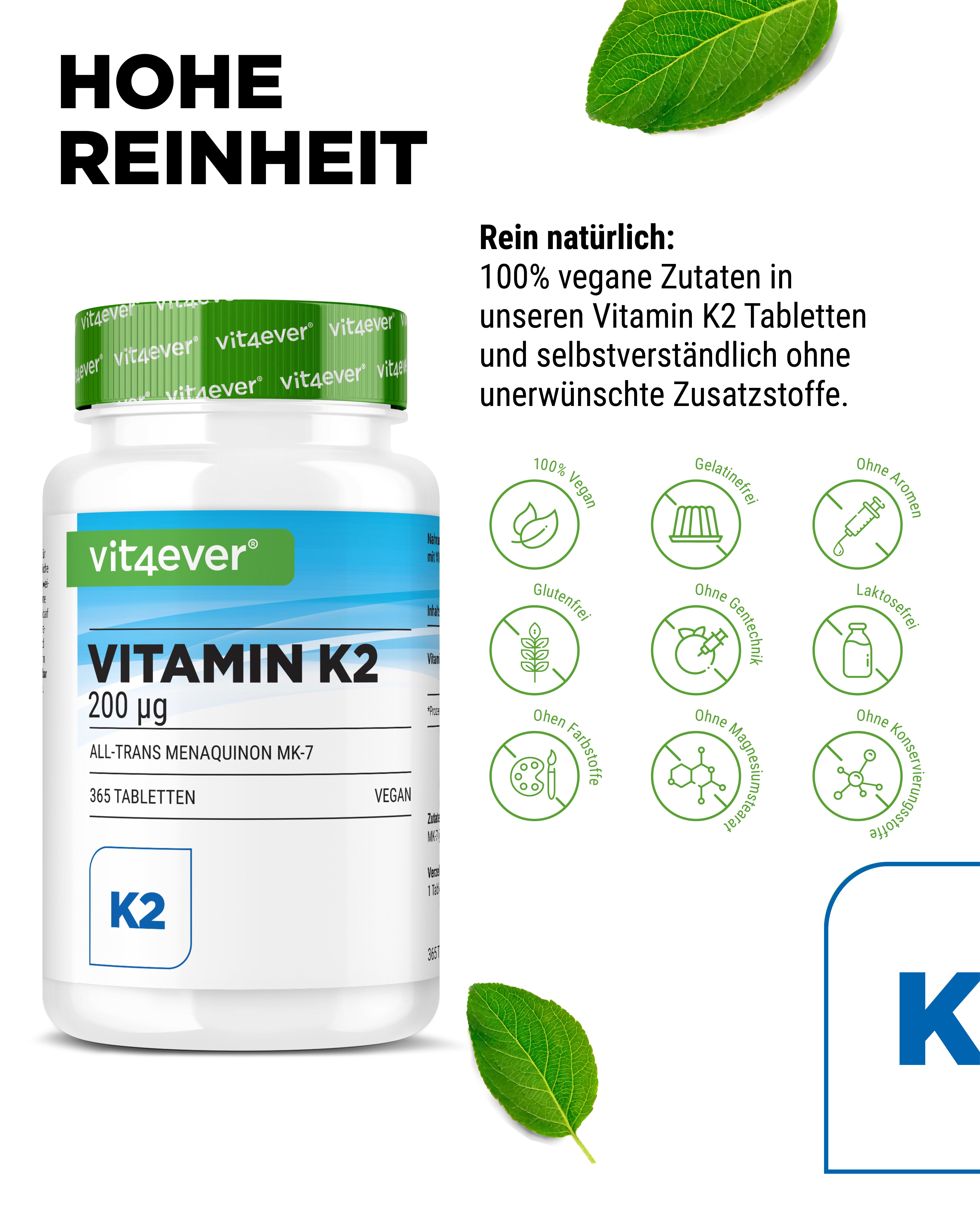Vitamin K2 200 µg per tablet