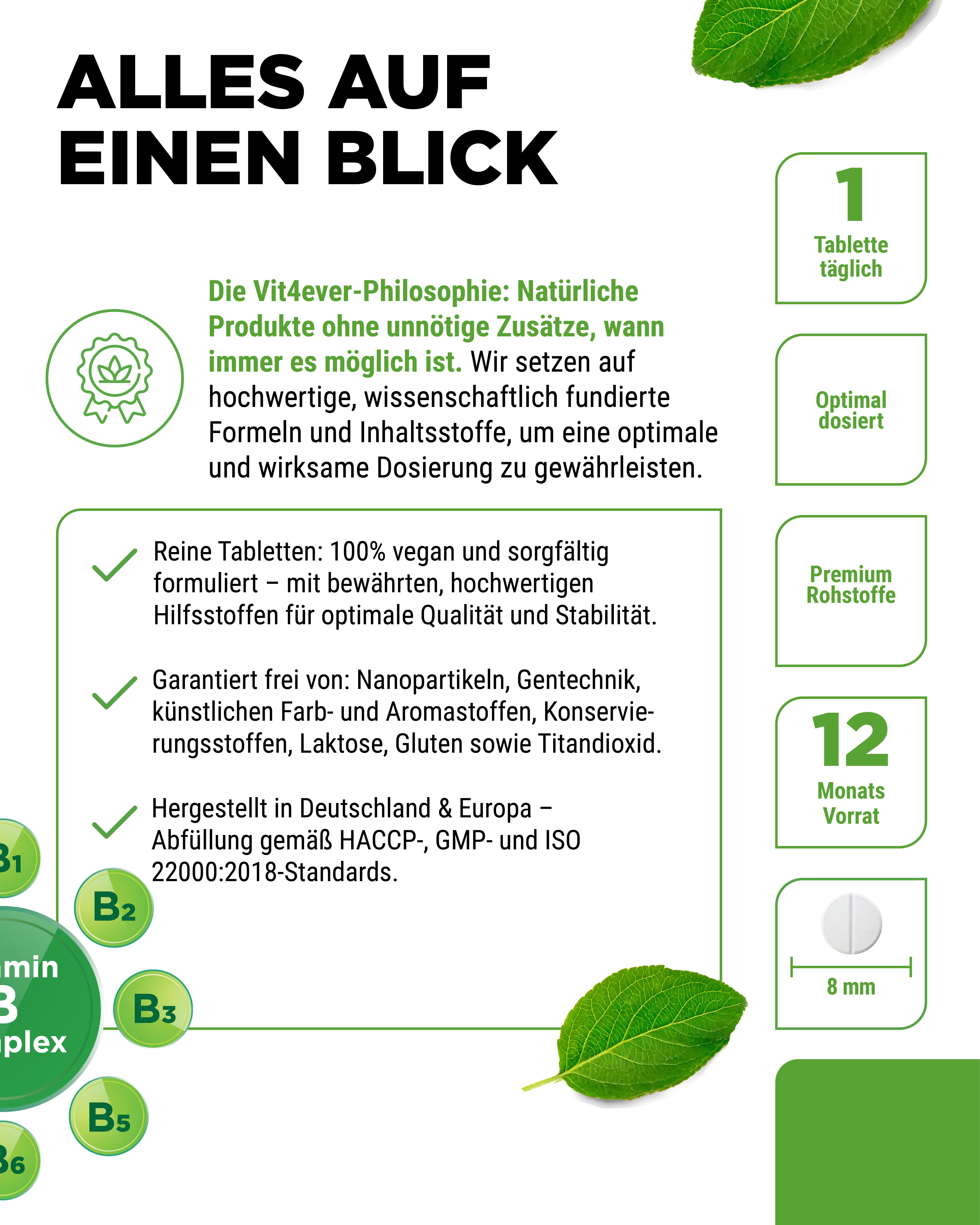 Complesso Vitamina B - 8 vitamine B - 365 compresse