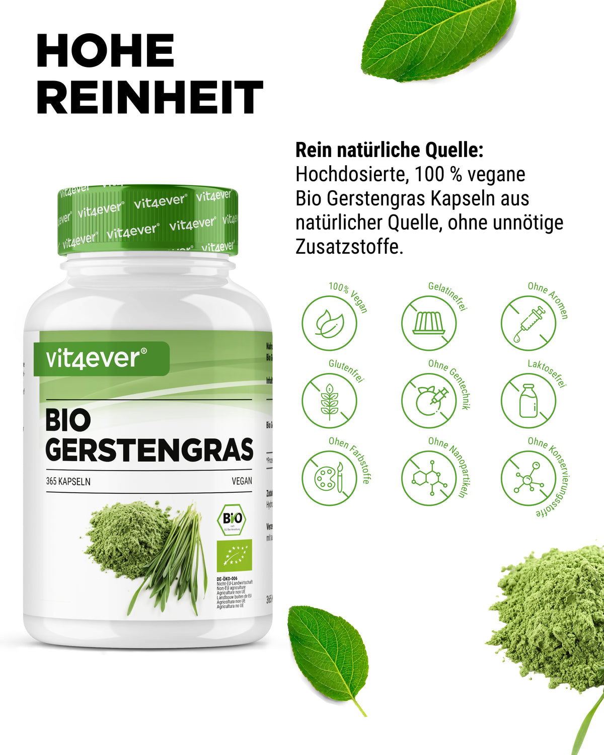 Organic Barley Grass - 365 vegan capsules