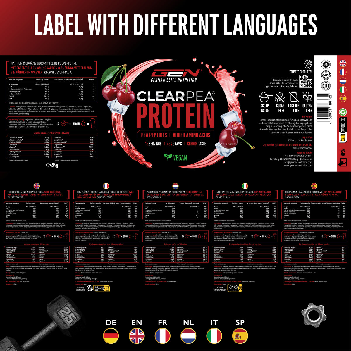 ClearPea® - Vegan Clear Protein - Cola, 454 g