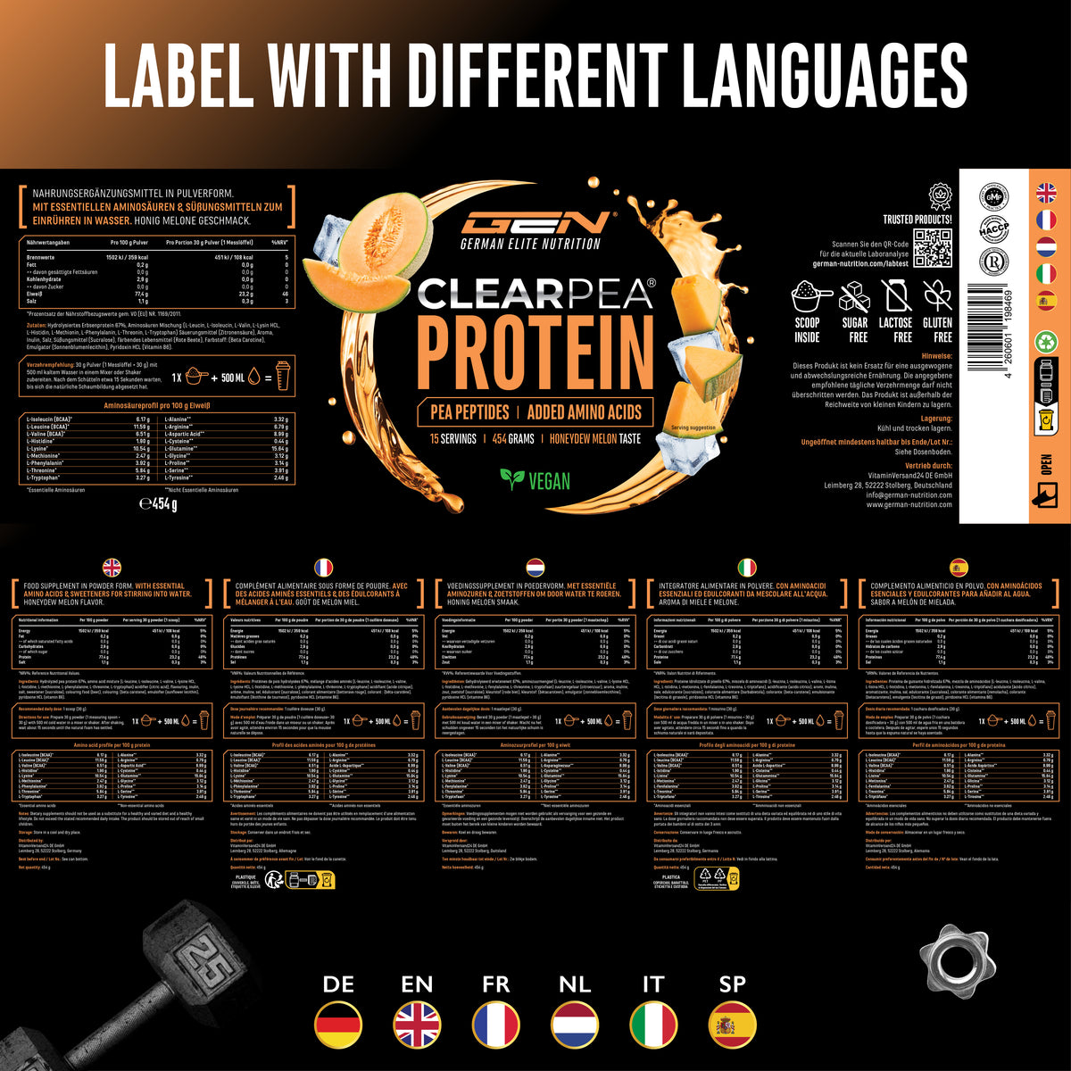 ClearPea® - Vegan Clear Protein - Cola, 454 g