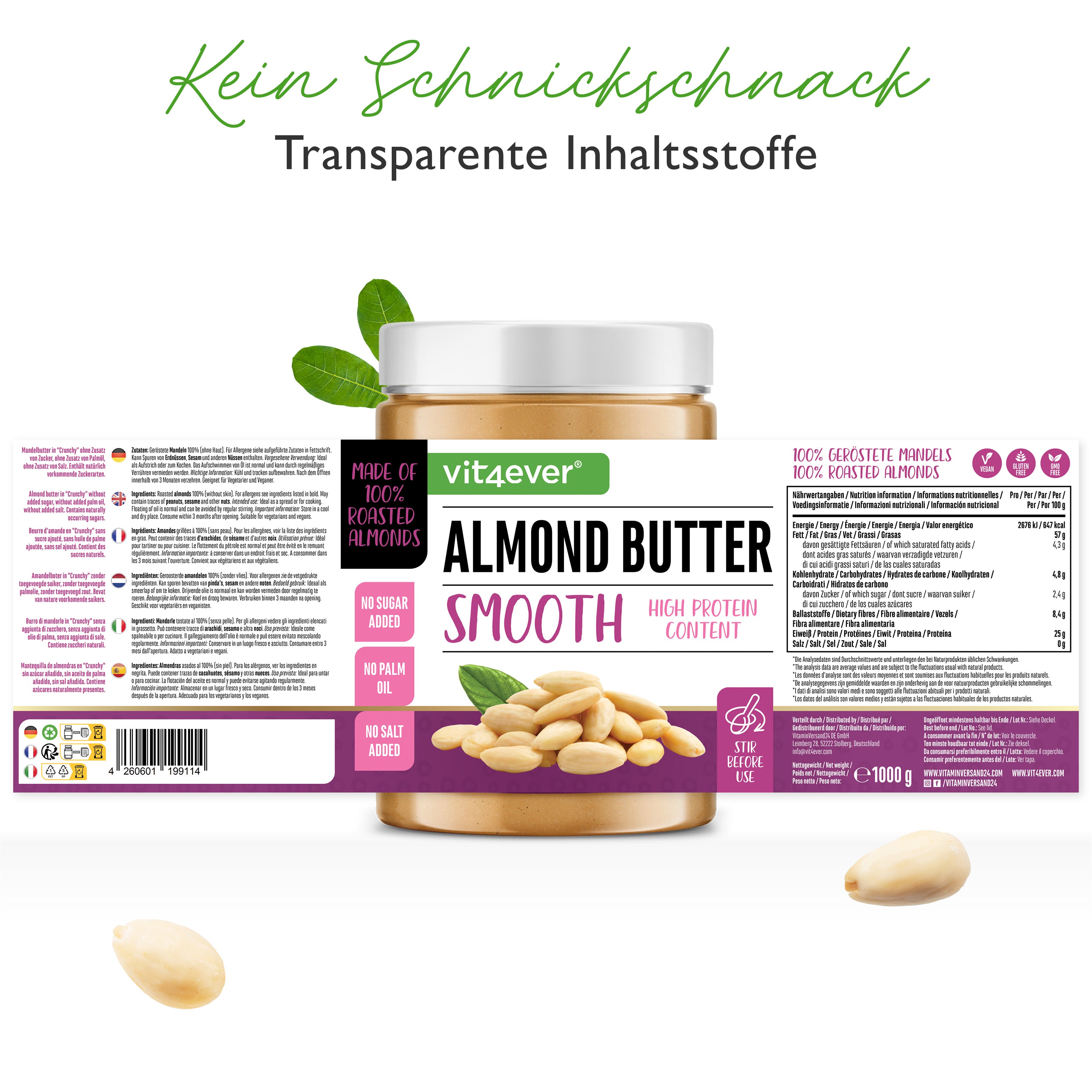 100% White Almond Butter - 1000 g