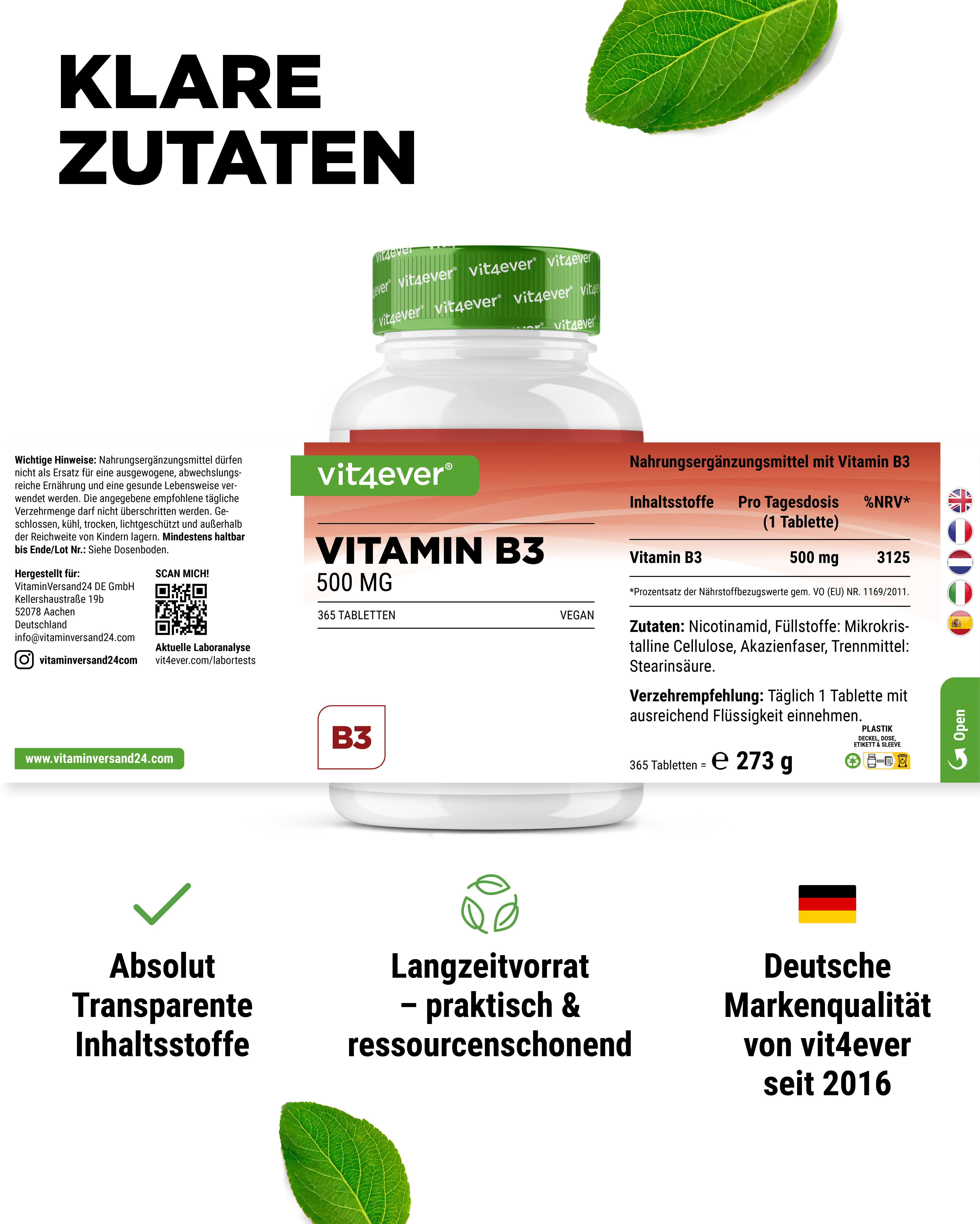 Vitamine B3 - 500 mg