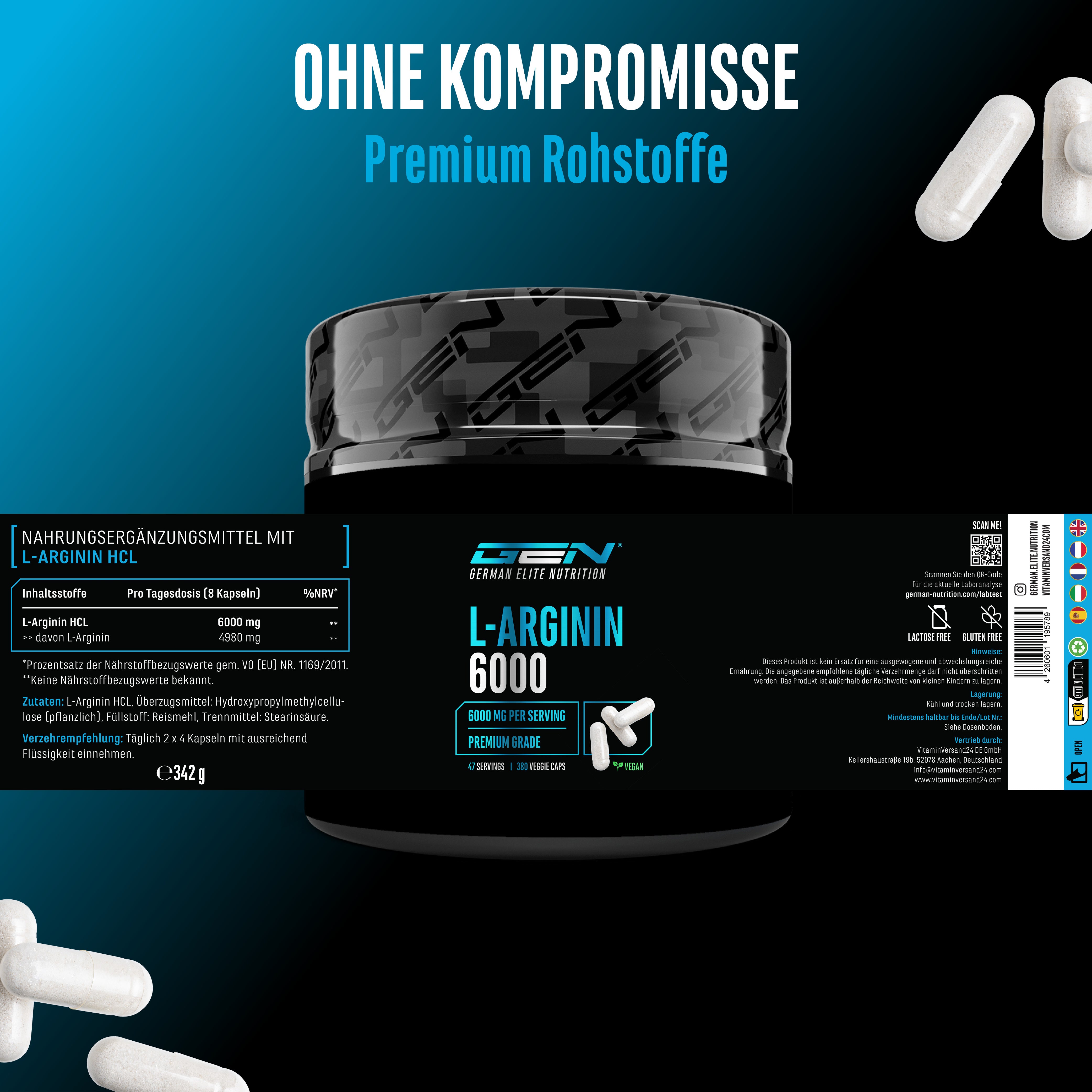 Capsule di L-Arginina HCL
