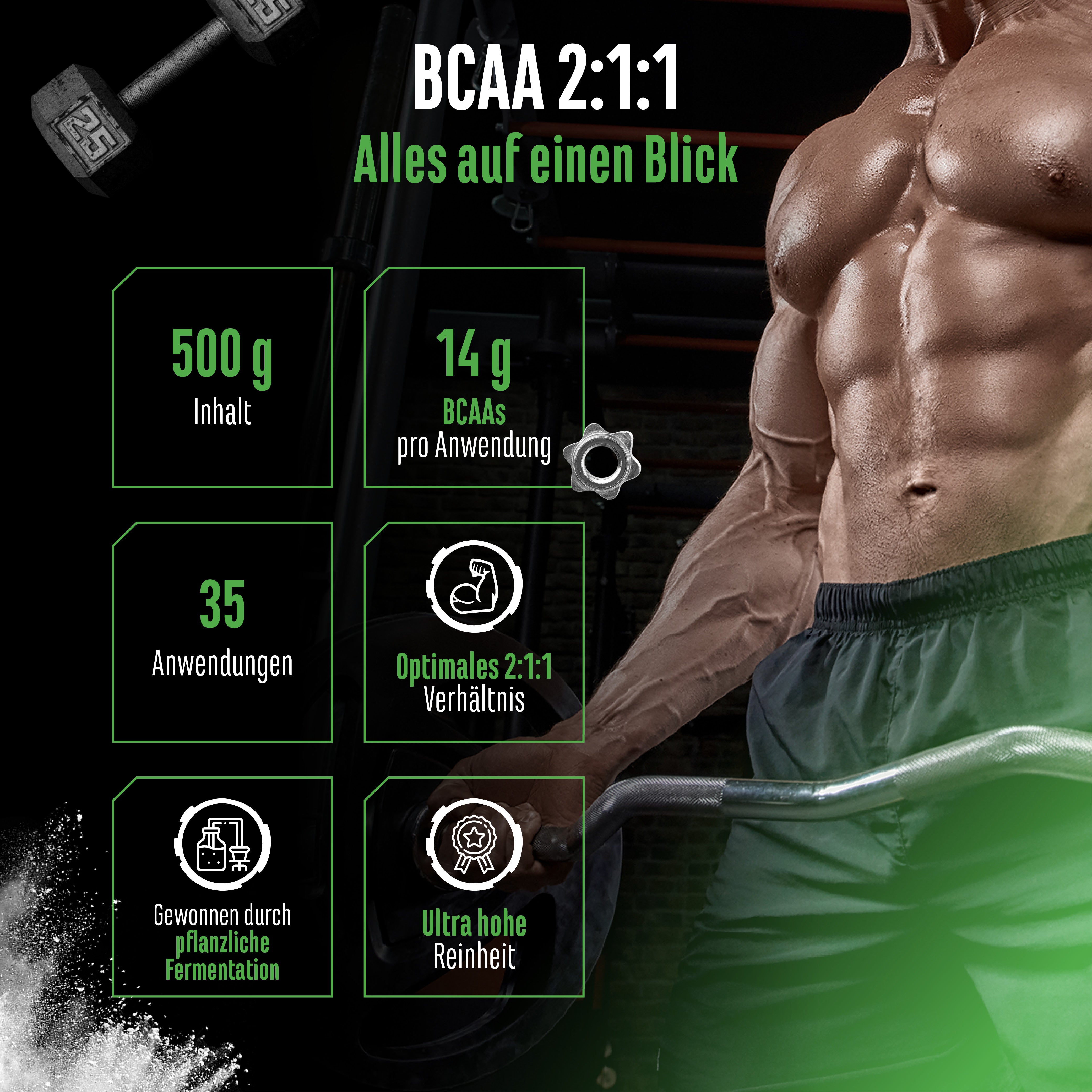 GEN BCAA 2:1:1 Polvo - Neutro, 500 g