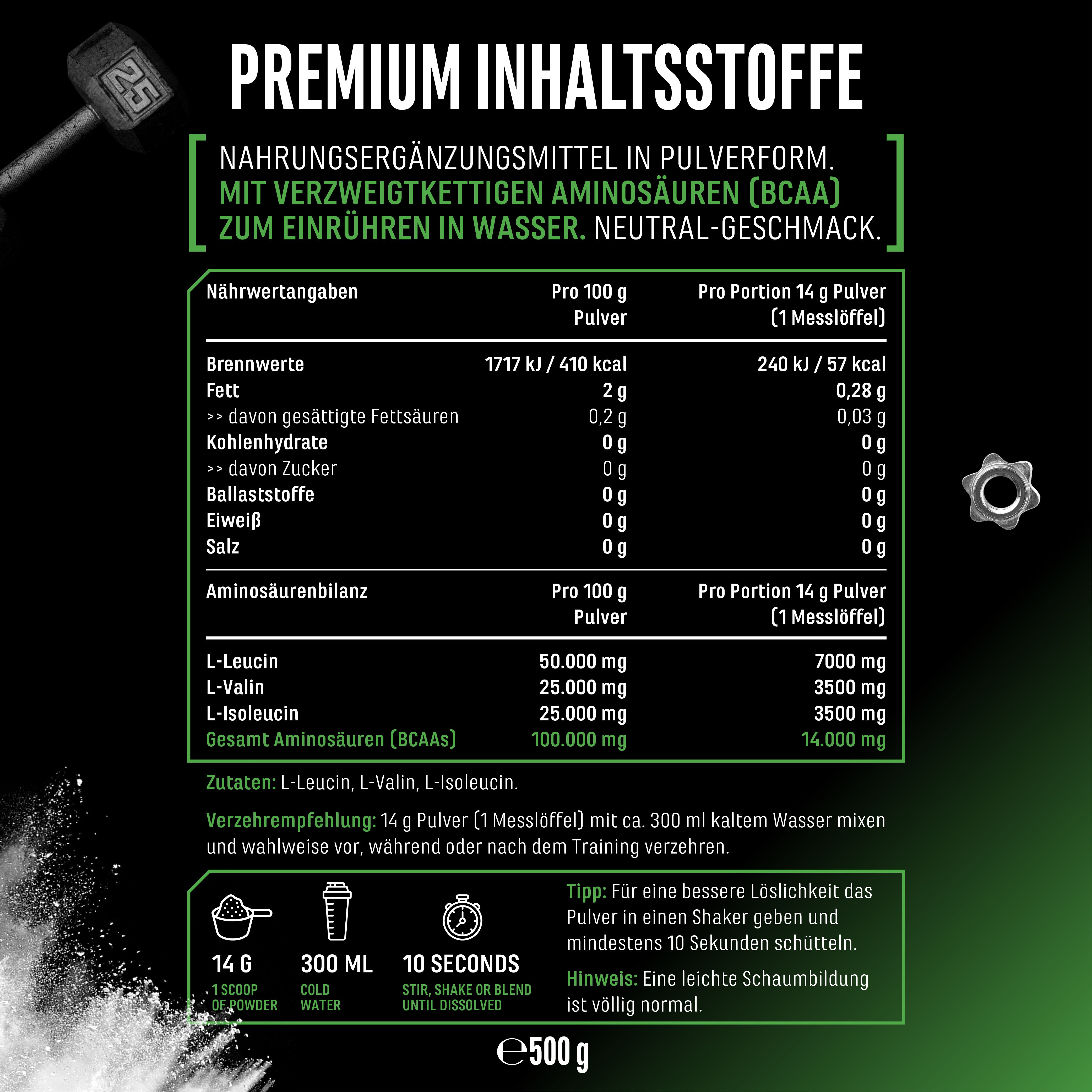 GEN BCAA 2:1:1 Polvo - Neutro, 500 g