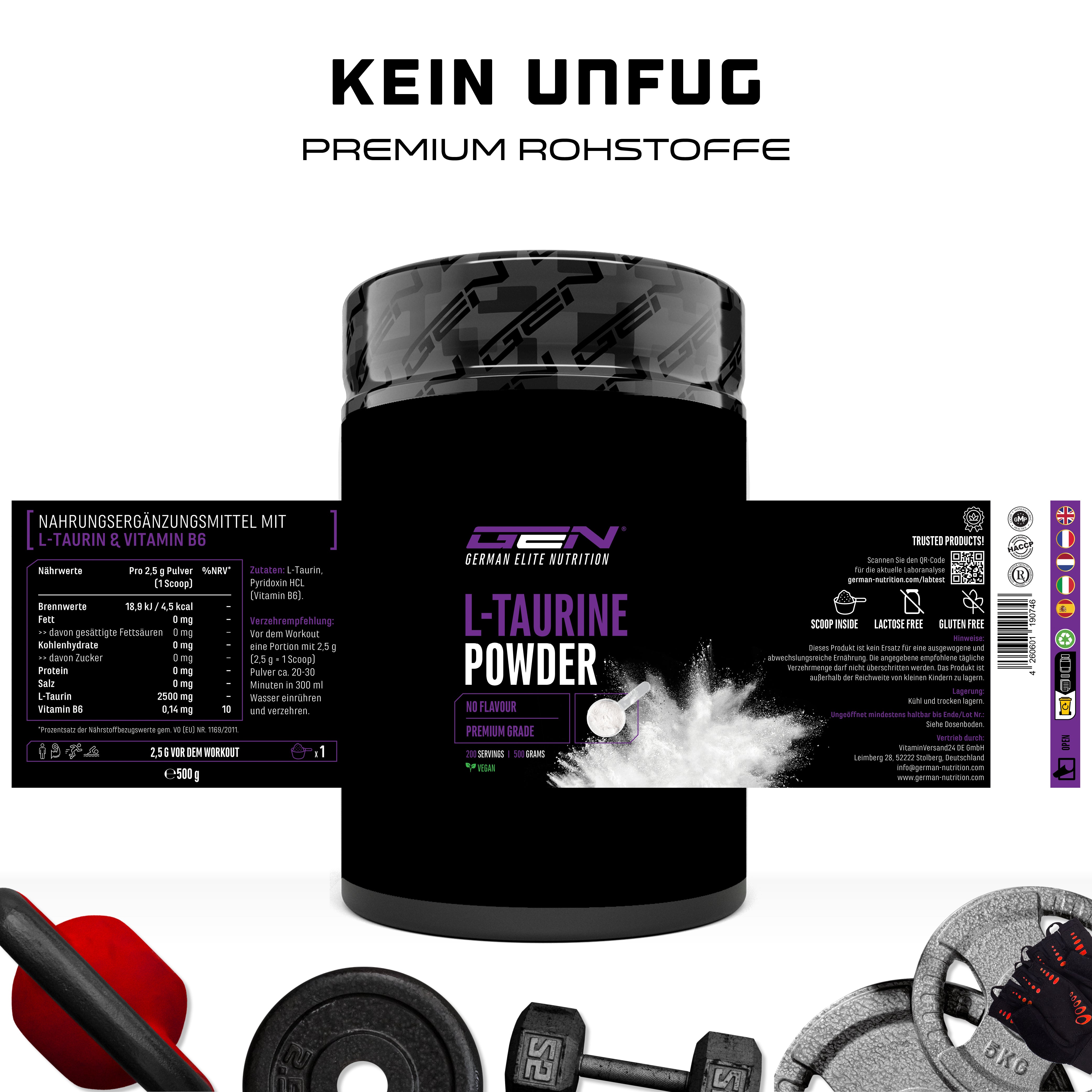GEN Taurine, 500g Poeder