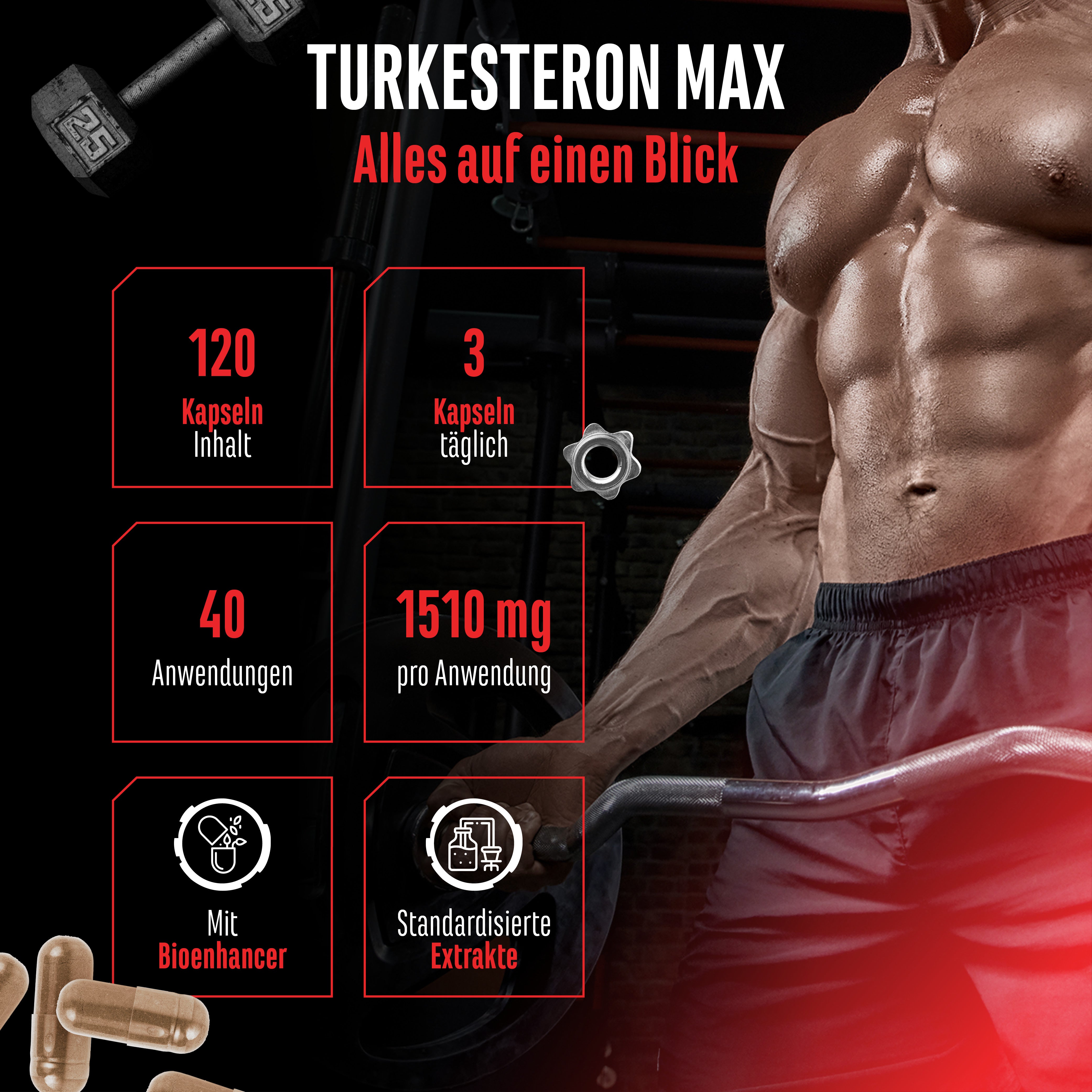 Turkesteron Max, 120 Kapseln