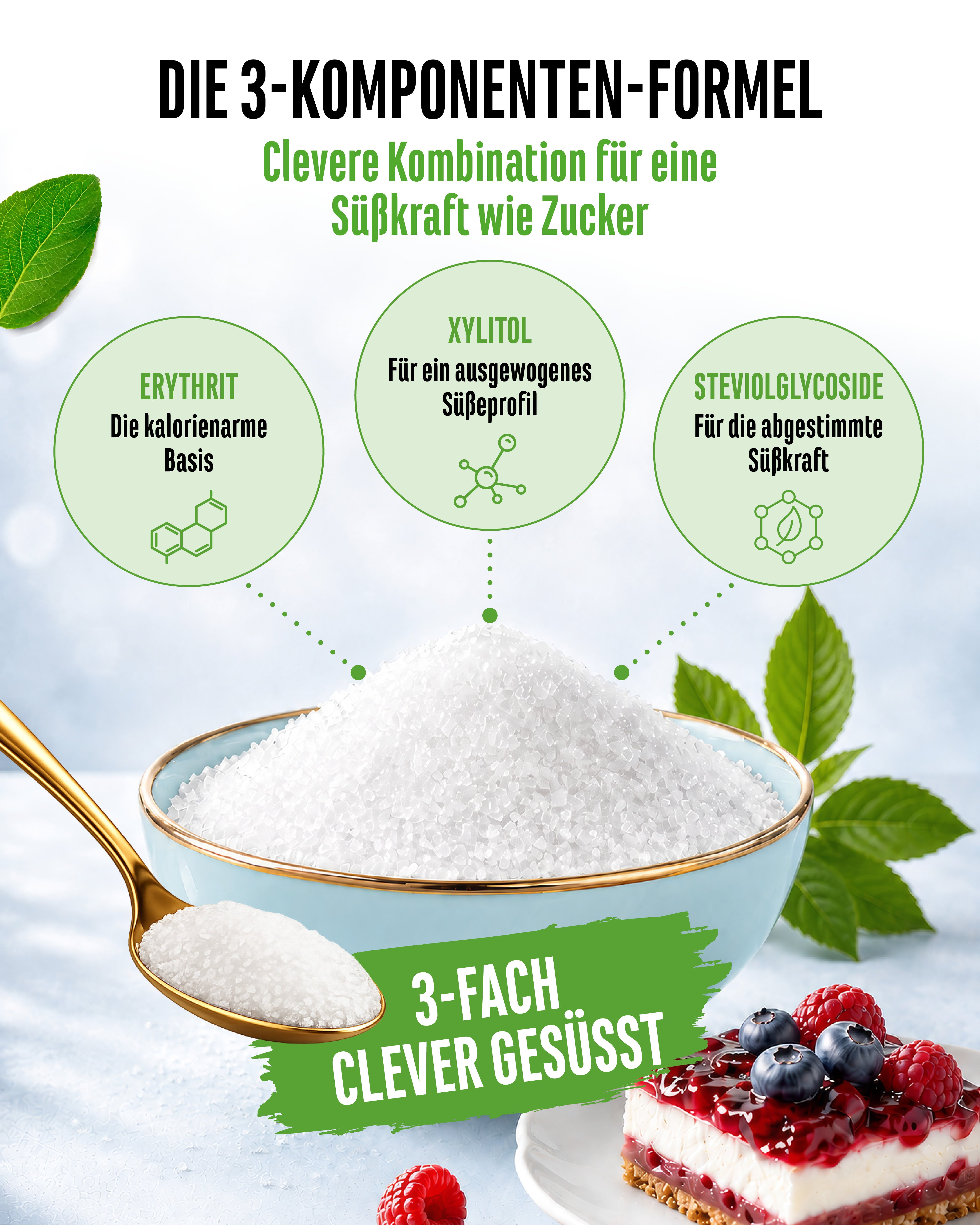 Almost Sugar  -  Erythrit, Xylit und Stevia