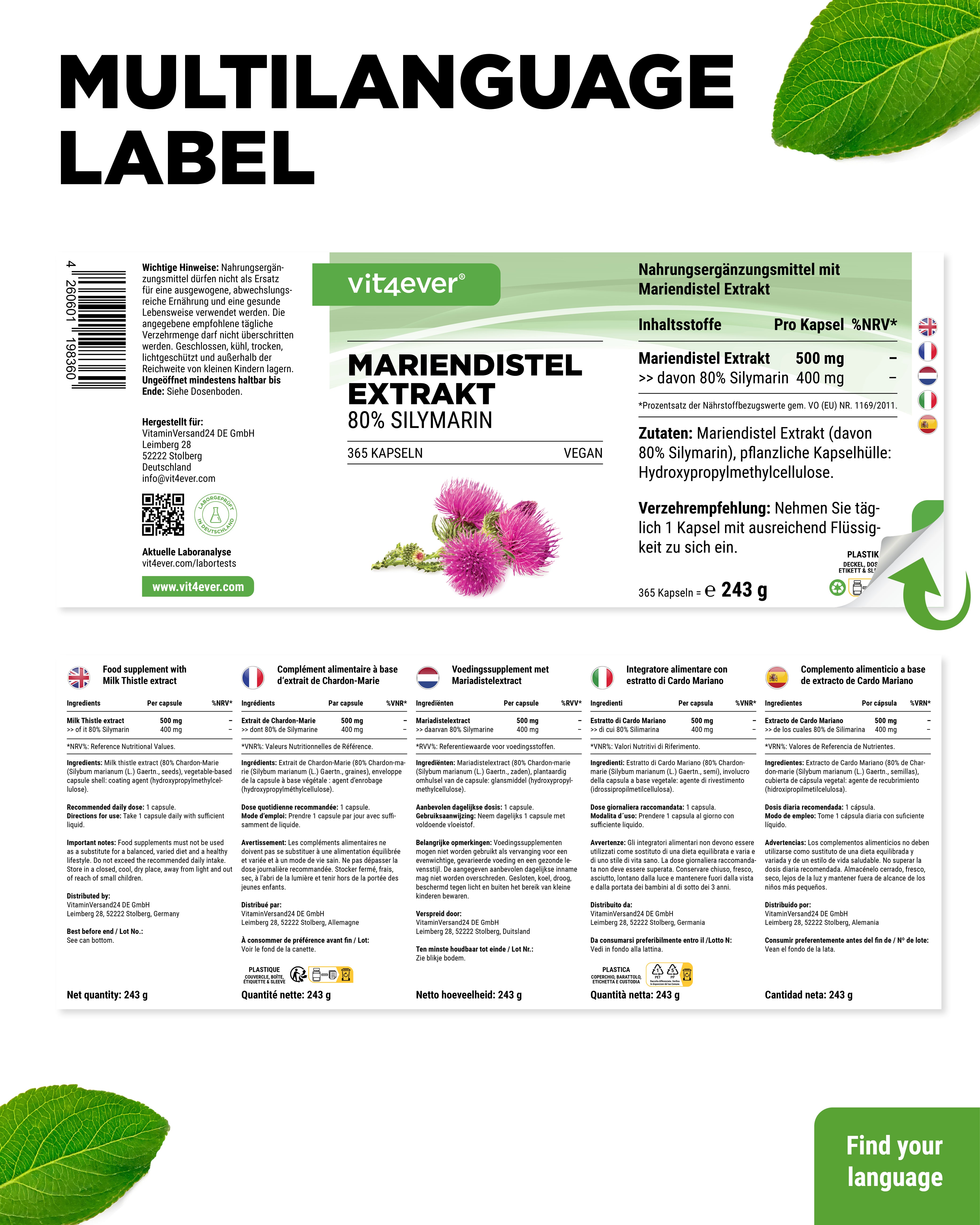 Estratto di Cardo mariano 500 mg